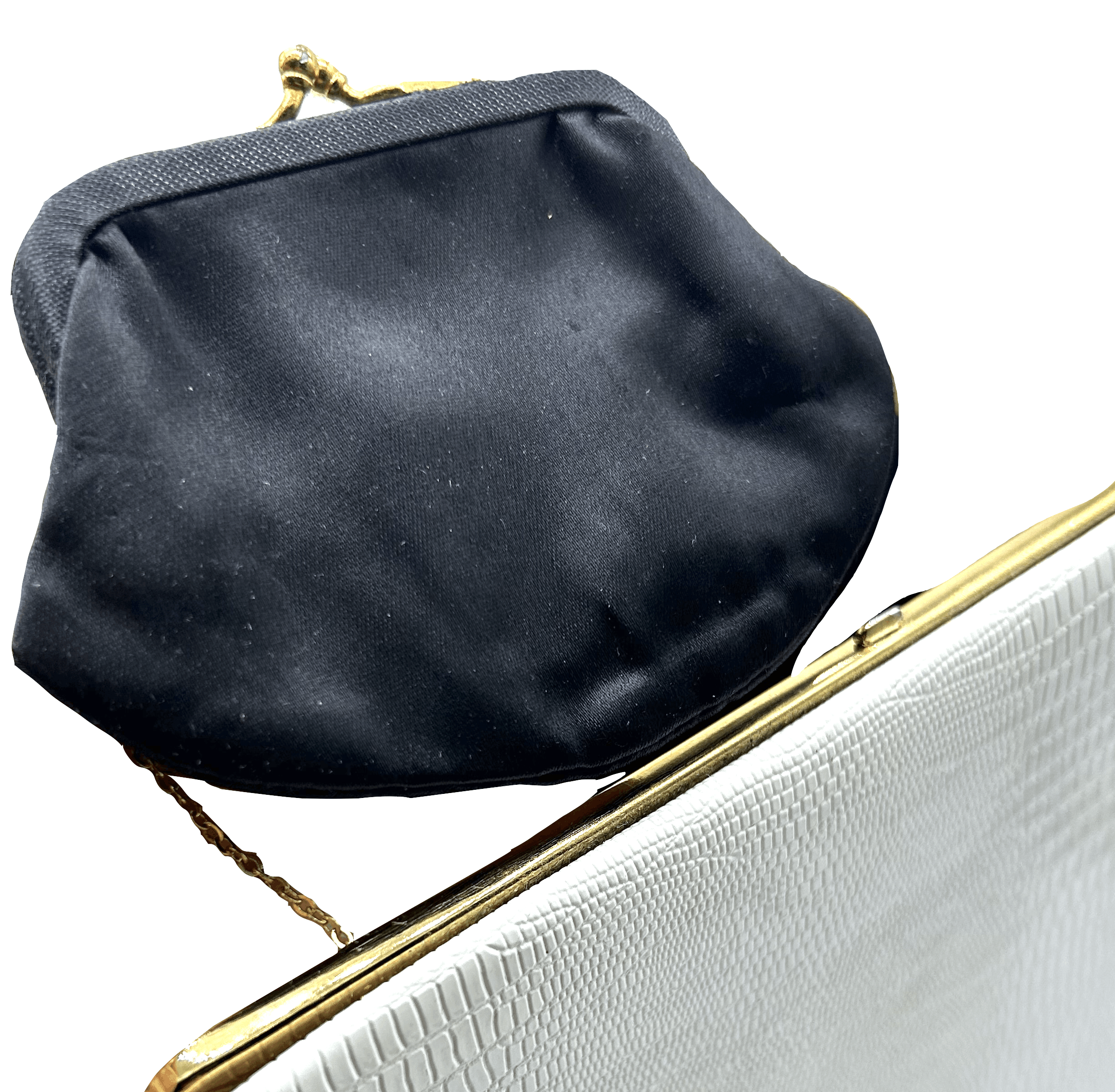 Vintage 1950's White & Gold Evening Handbag Size ONE SIZE - 8 Thumbnail