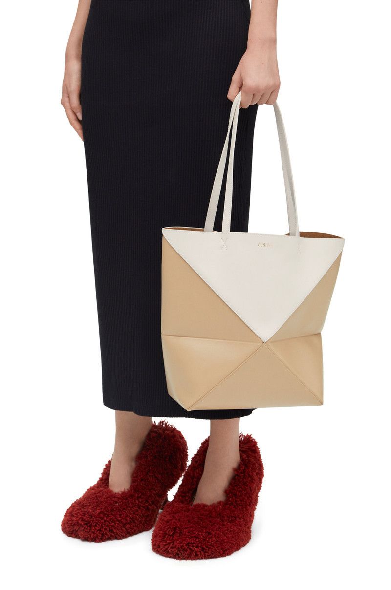 Loewe o1in1g0426 Size: OS/ Puzzle Fold Tote Bag in Beige/White Size ONE SIZE - 2 Thumbnail