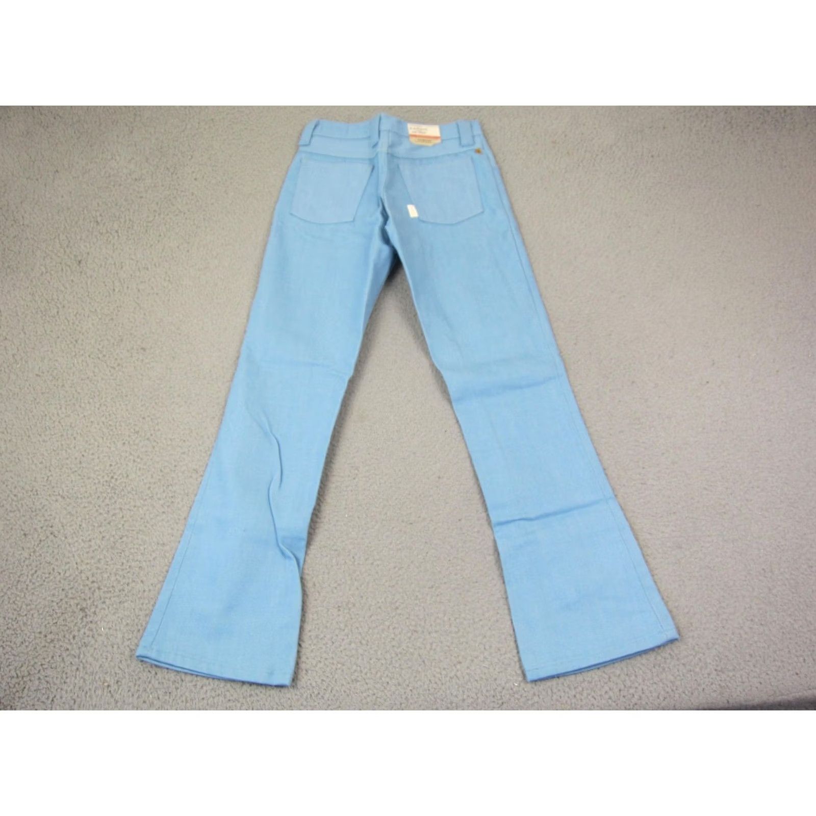 Farah VINTAGE Farah Pants Teens 16 W28 L29 Blue Flared Deadstock 70s NOS Disco Size 38" / US 16 / IT 52 - 2 Thumbnail