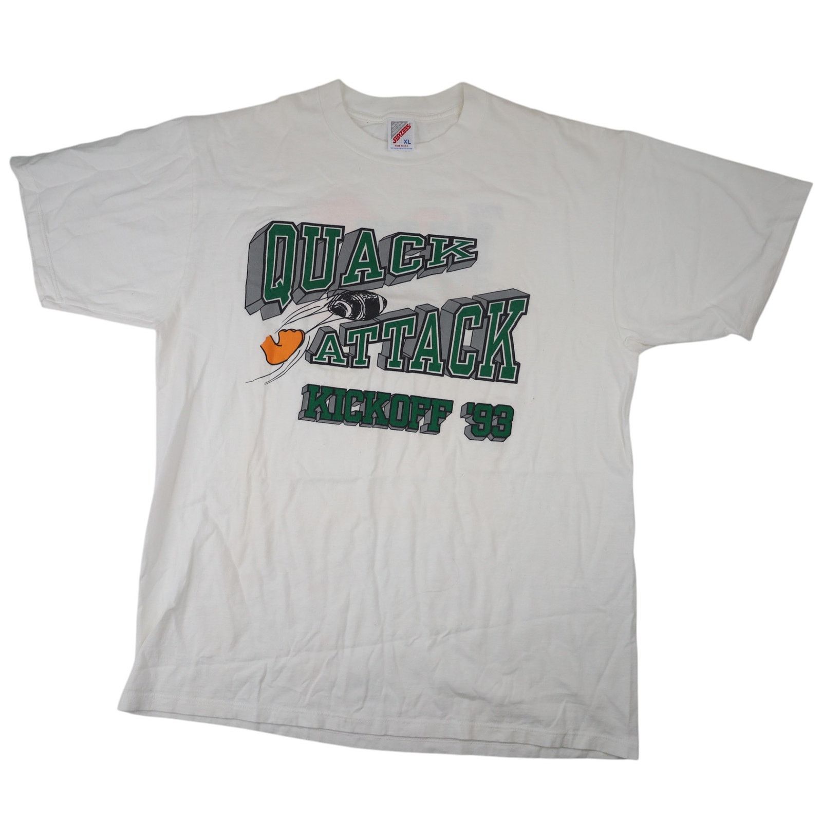 NCAA × Vintage VTG 1993 University Oregon Ducks Quack Attack Kickoff Shirt Size US XL / EU 56 / 4 - 1 Thumbnail
