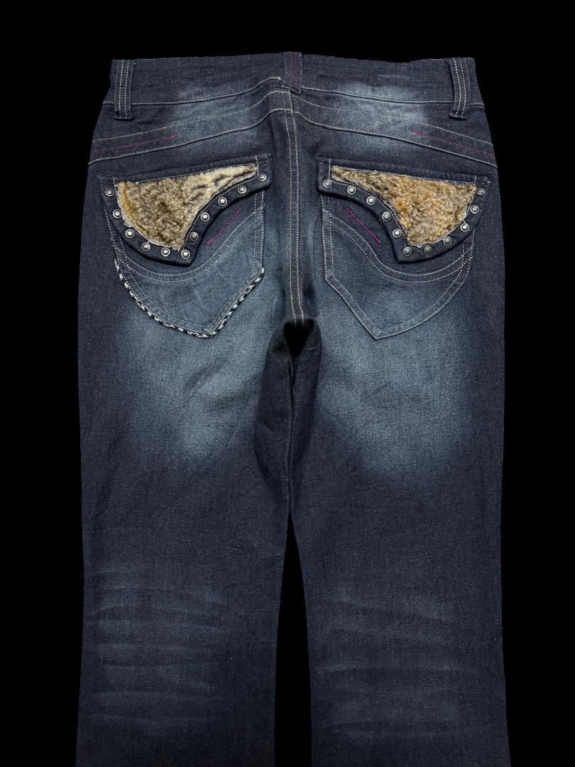 Japanese Brand FLARED Japanese Mudwash Pocket Split Fur Rare Dark Jeans Size US 29 - 14 Thumbnail