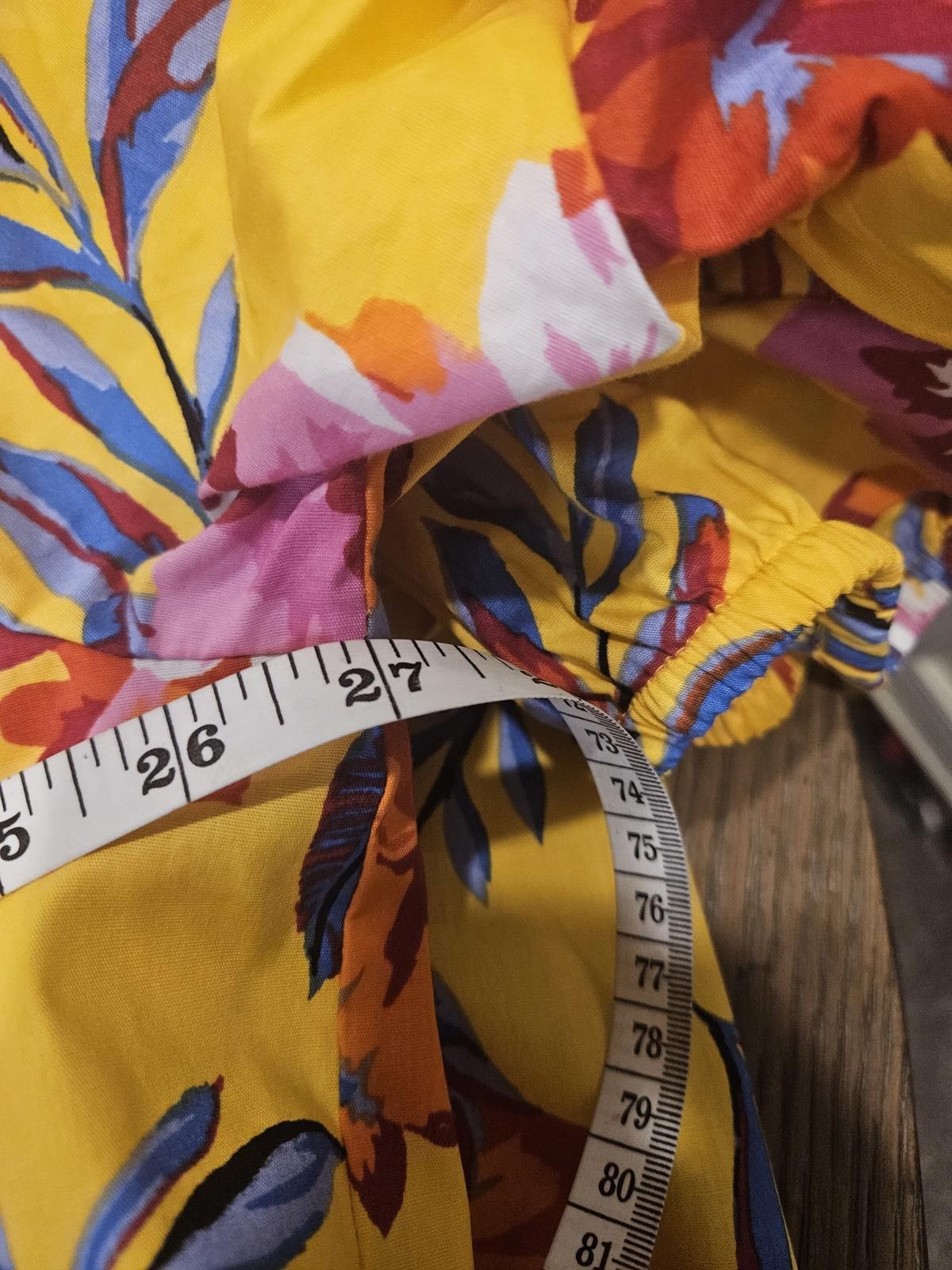 Designer Ivy Street Floral Yellow Dress with Puff Sleeves #395 Size 3XL / US 20-22 - 4 Thumbnail