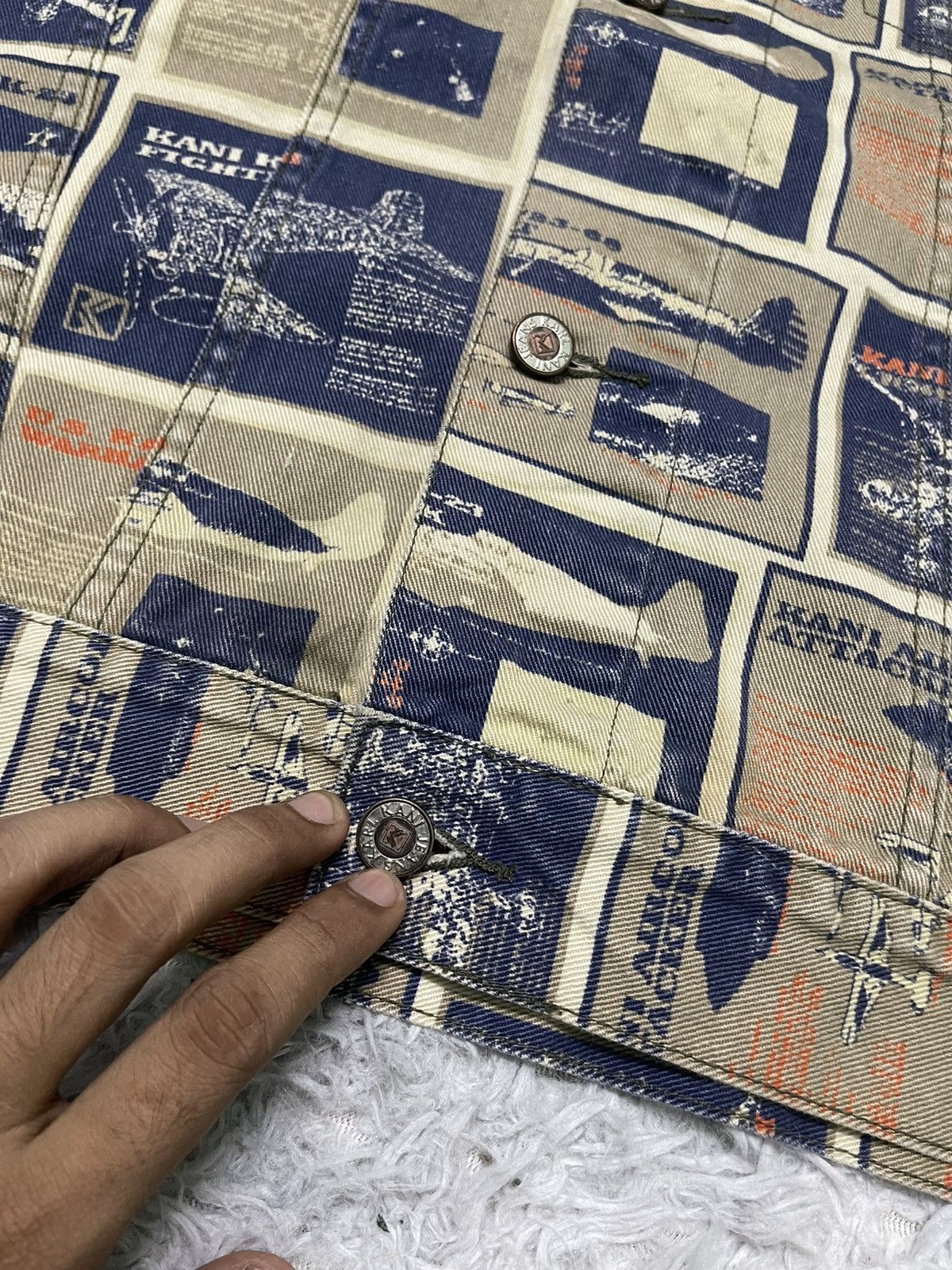 Karl Kani 90s KARL KANI DENIM JACKET FULLPRINT RARE DESIGN DISTRESSED Size US XL / EU 56 / 4 - 6 Thumbnail