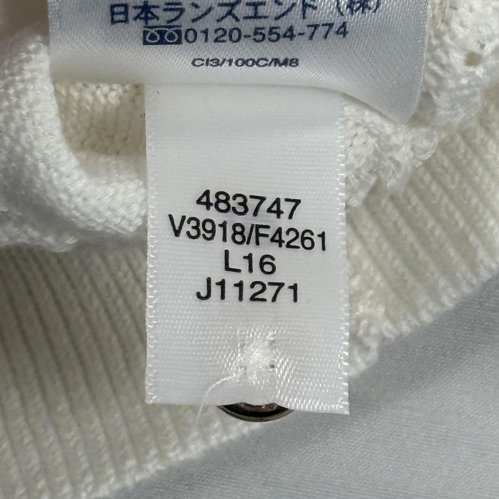 Lands' End Lands' End Drifter Sweater L Supima Cotton Striped Pointelle Lightweight Crew Neck 3/4 Sleeve Women Knitted Open-Knit Size L / US 10 / IT 46 - 7 Thumbnail