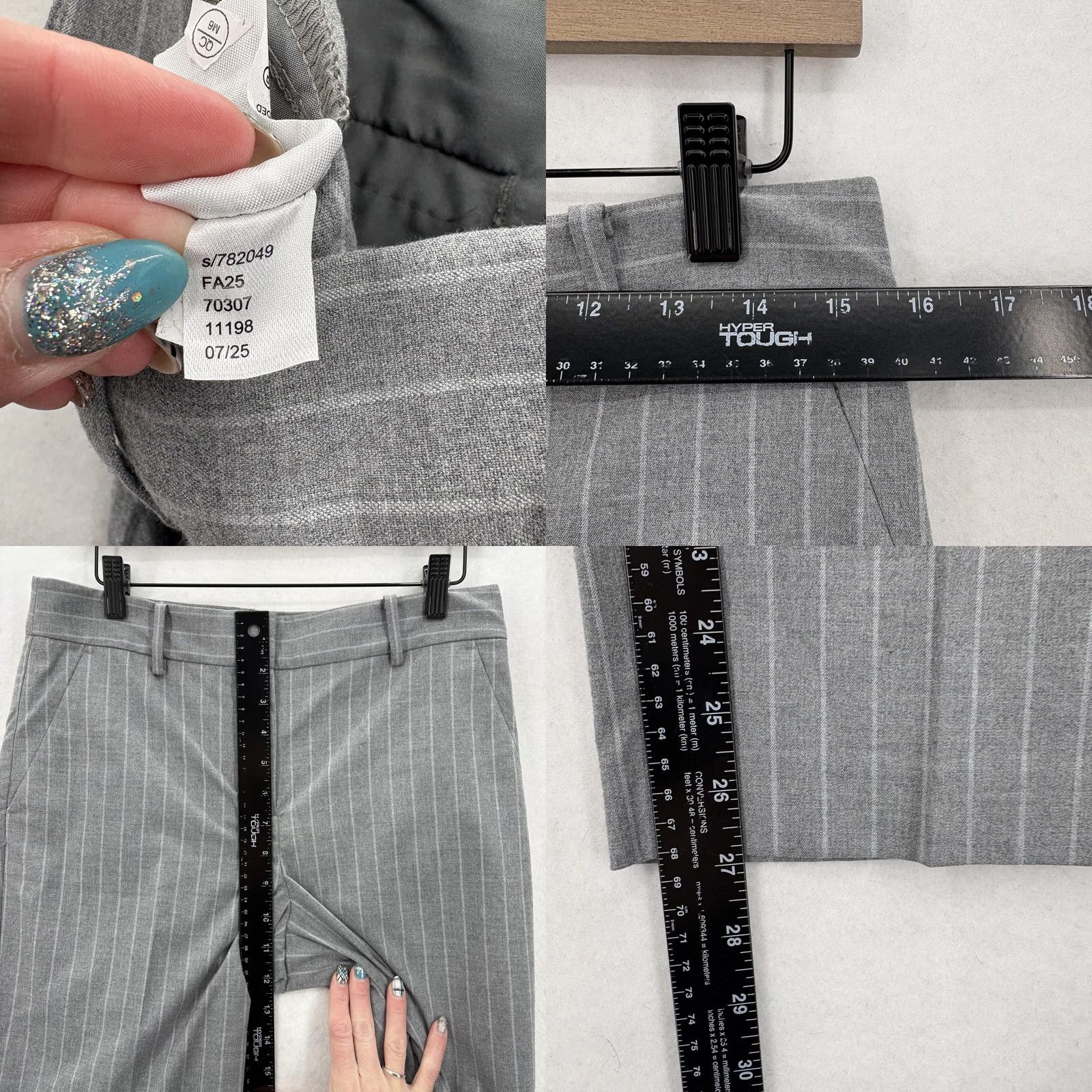 Loft LOFT Riviera Slim Dress Pants Womens 2 Gray Pinstripe Mid Rise Tapered NWT Pants Size 26" / US 2 / IT 38 - 8 Thumbnail