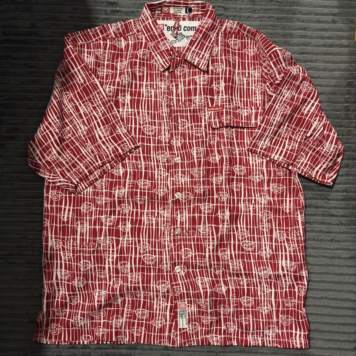 Ecko Unltd. Ecko Unltd. men's red and white short-sleeve button-up shirt Size US L / EU 52-54 / 3 - 1 Thumbnail