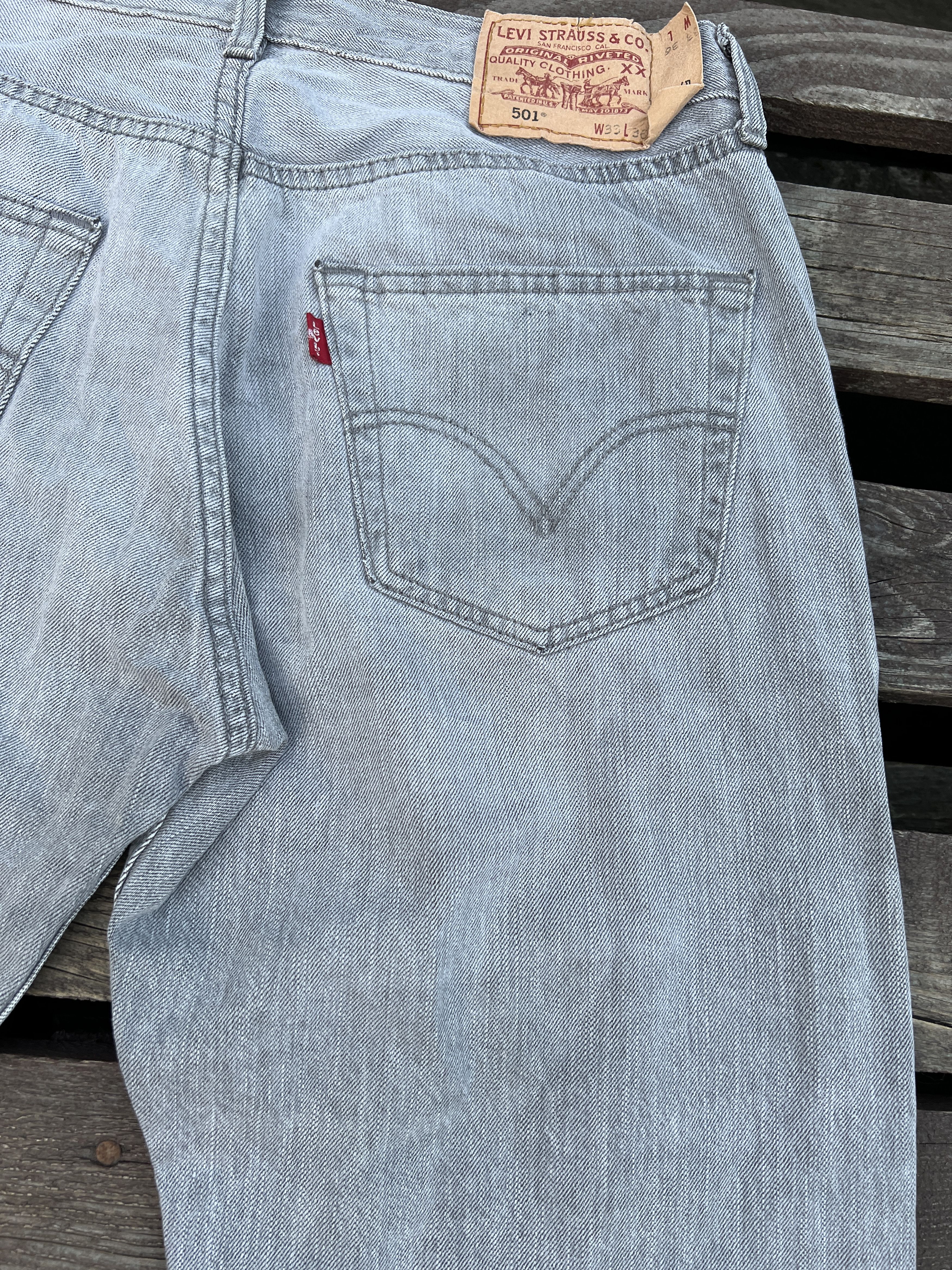 Levi's Levis 501 Vintage Gray Denim Jeans Size W33 L36 Size US 33 - 12 Thumbnail