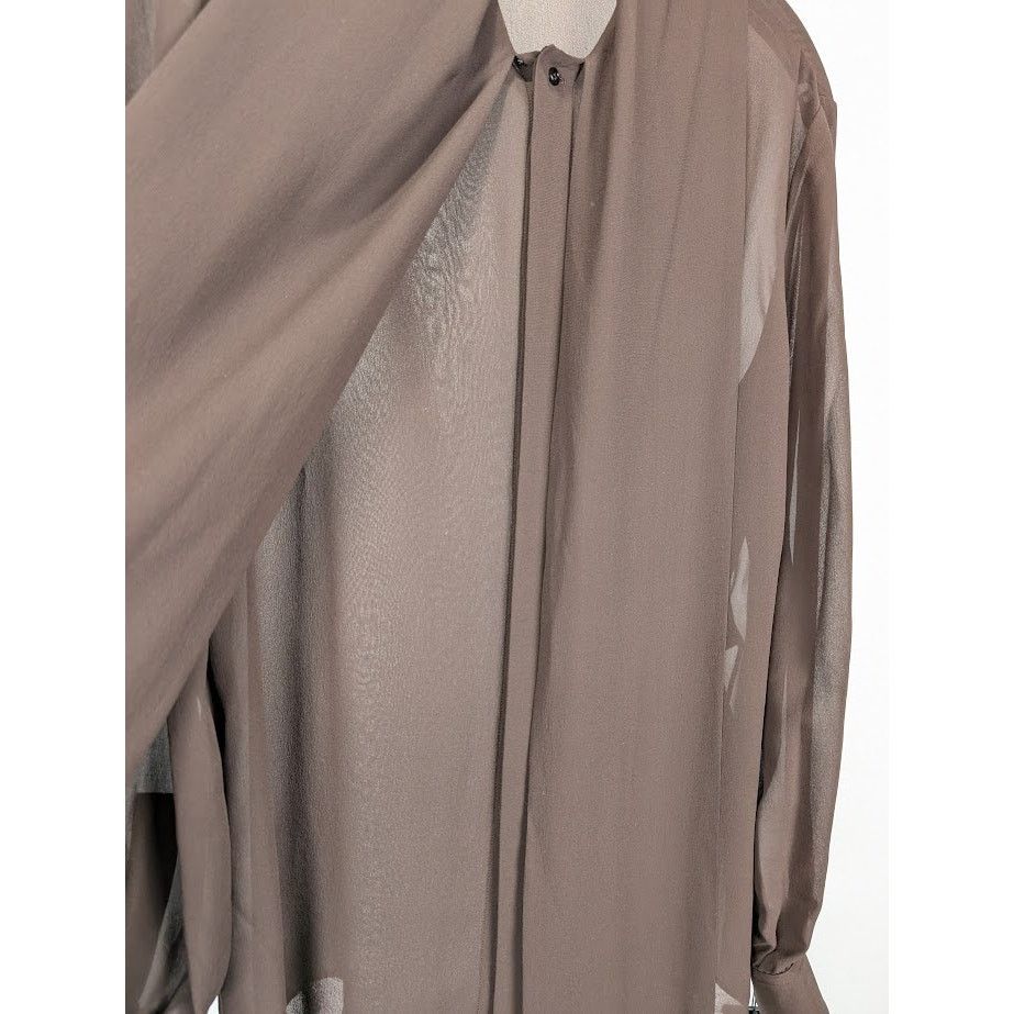 Saint Laurent Paris o1rshd1 Silk Lavalliere Shirt in Brown Size US S / EU 44-46 / 1 - 7 Thumbnail