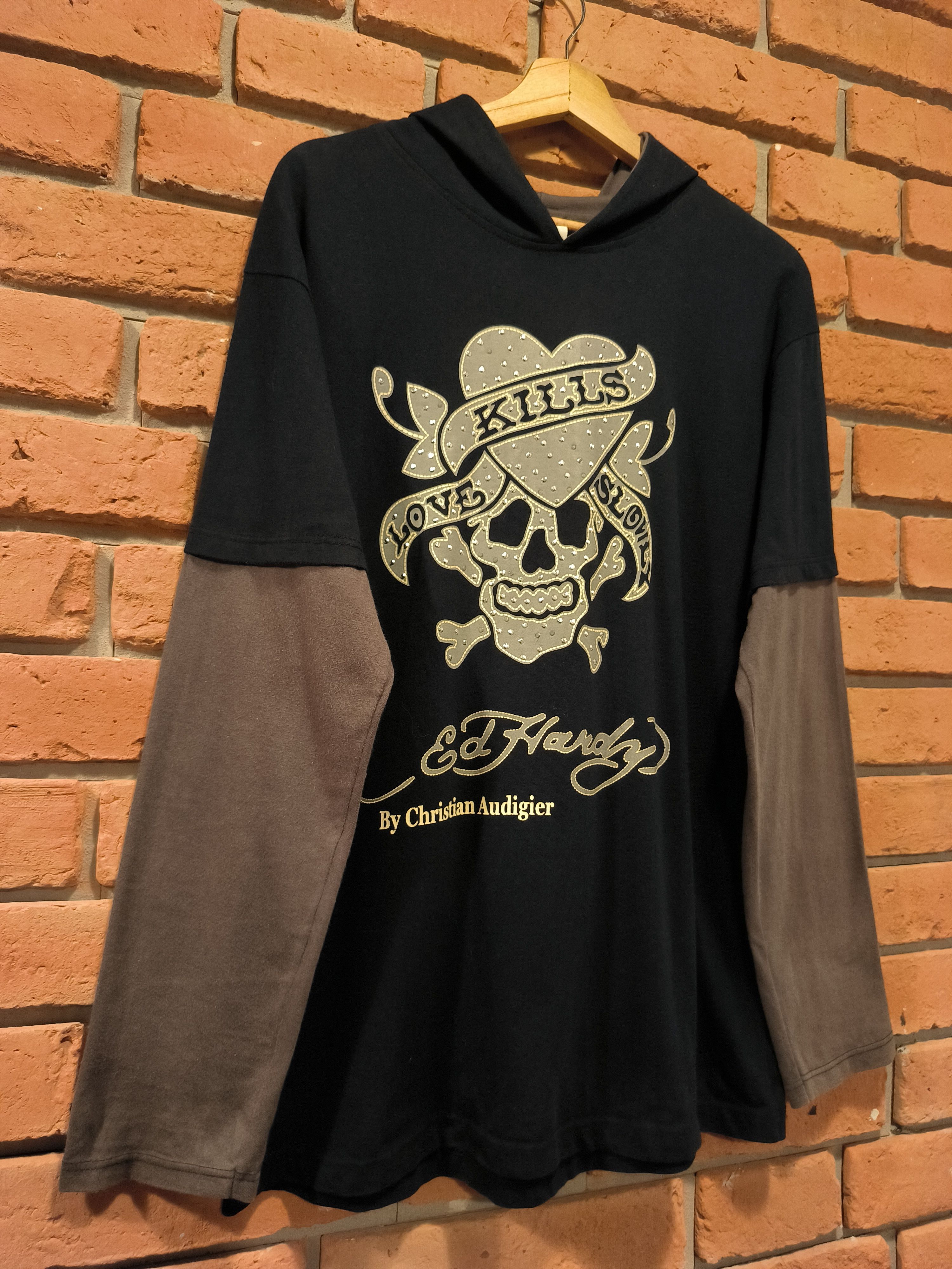 Ed Hardy × Vintage Vintage Ed Hardy Long Sleeve Hoodie Big Logo Size US M / EU 48-50 / 2 - 3 Thumbnail