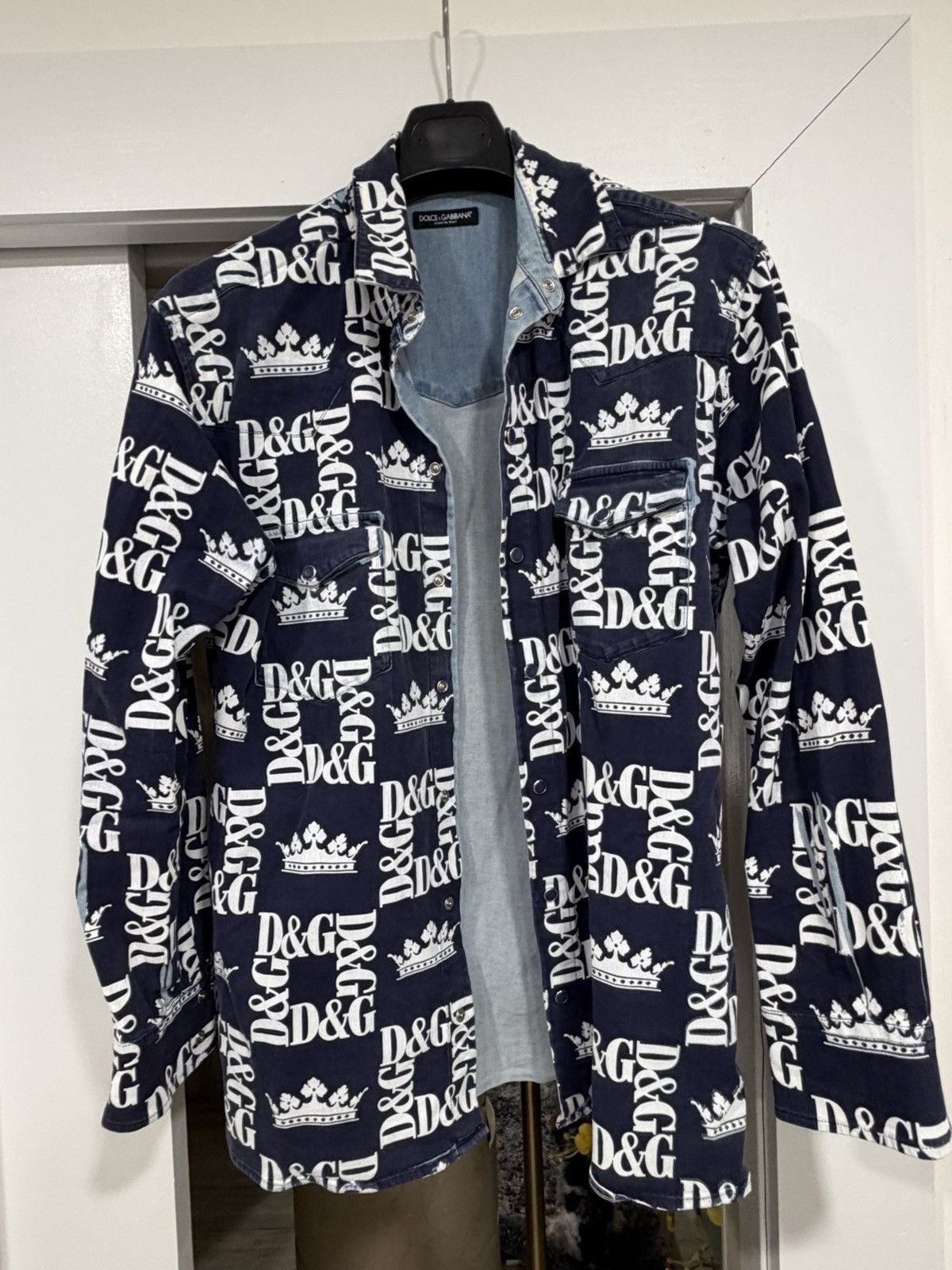 Dolce & Gabbana Dolce & Gabbana crown logo denim shirt jacket Size US M / EU 48-50 / 2 - 3 Thumbnail