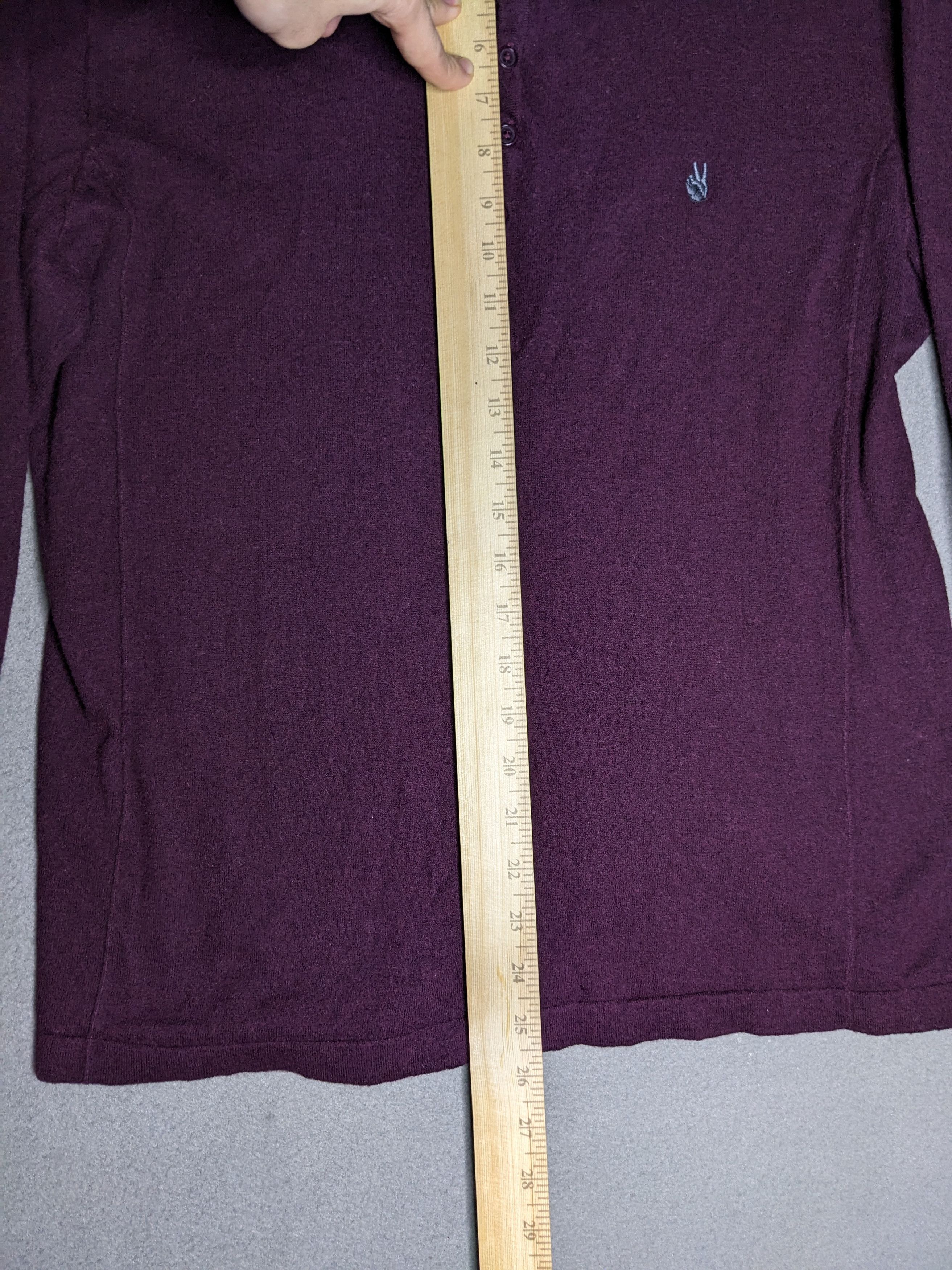 John Varvatos John Varvatos USA Shirt Mens Large Garnet Henley Wool Blend Size US L / EU 52-54 / 3 - 8 Thumbnail