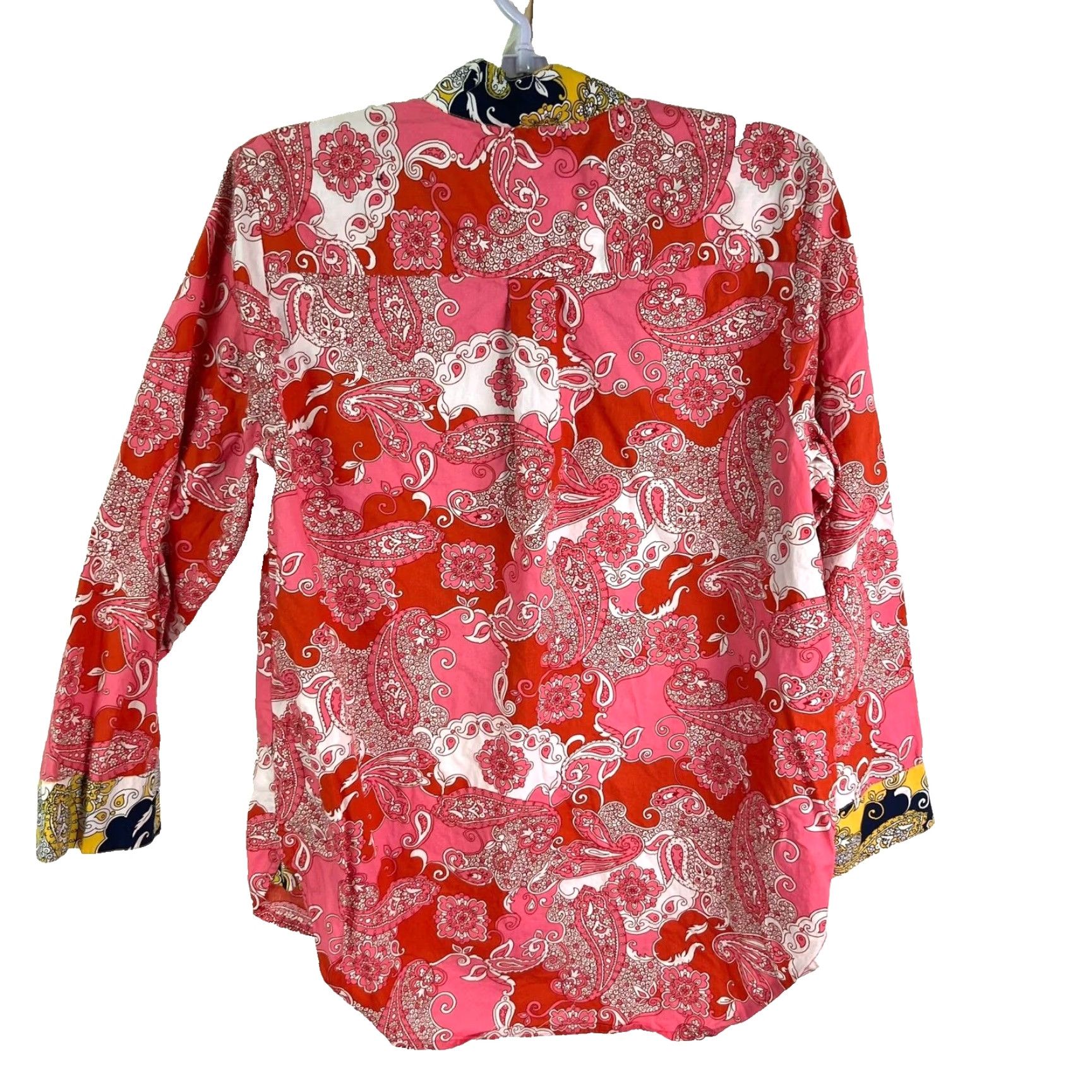 J.Crew J.CREW Kimono Button-Up Top Womens Size S Pink Colorblock Casual Retro Size S / US 4 / IT 40 - 5 Thumbnail