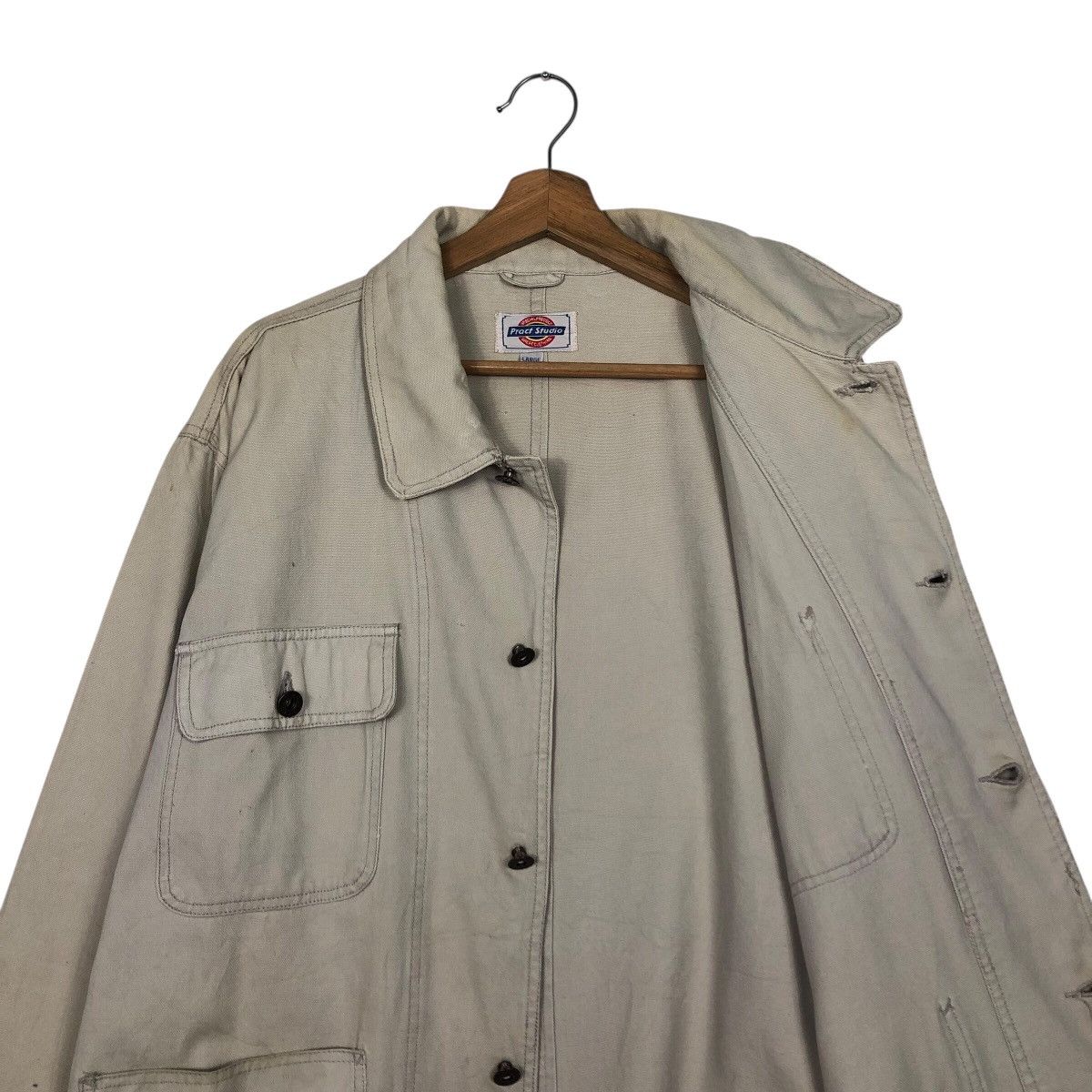 Japanese Brand Pract Studio Heavyweight Canvas Shop Jacket — Boxy Fit Size US L / EU 52-54 / 3 - 13 Thumbnail