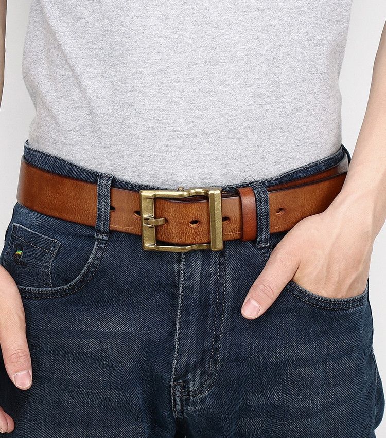 Japanese Brand × Vintage Copper Buckle Leather Belt Size ONE SIZE - 5 Thumbnail