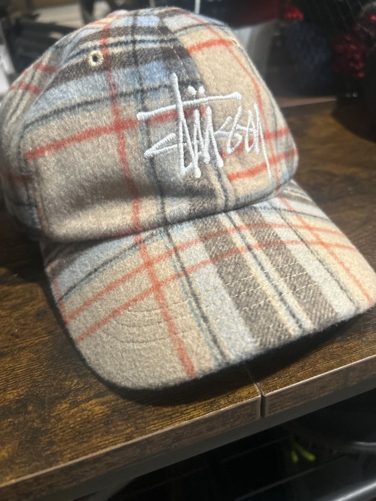 Stussy Stussy Big Logo Plaid Low Pro Cap Size ONE SIZE - 1 Thumbnail