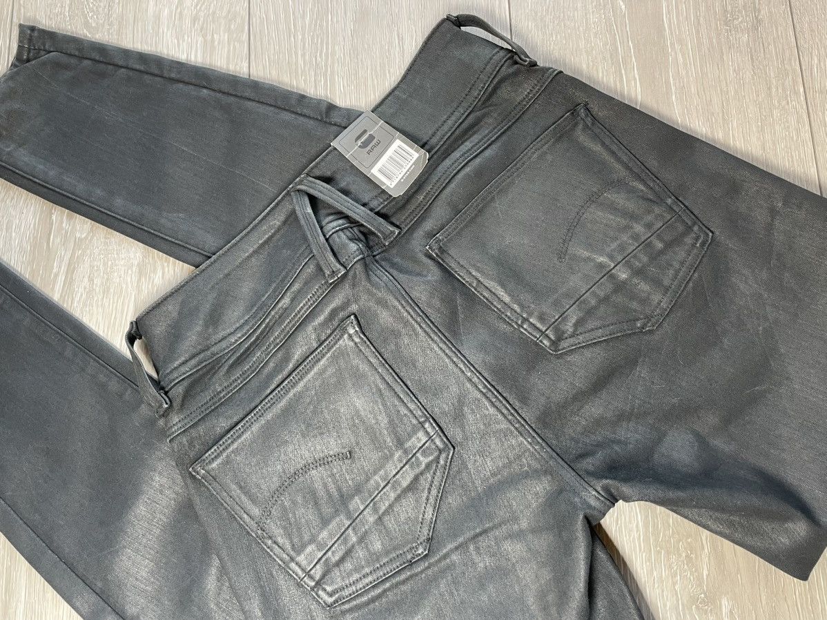 G-Star G-Star RAW New/Tags Black Coated/Waxed Denim Biker Fit Size US 28 / EU 44 - 3 Thumbnail