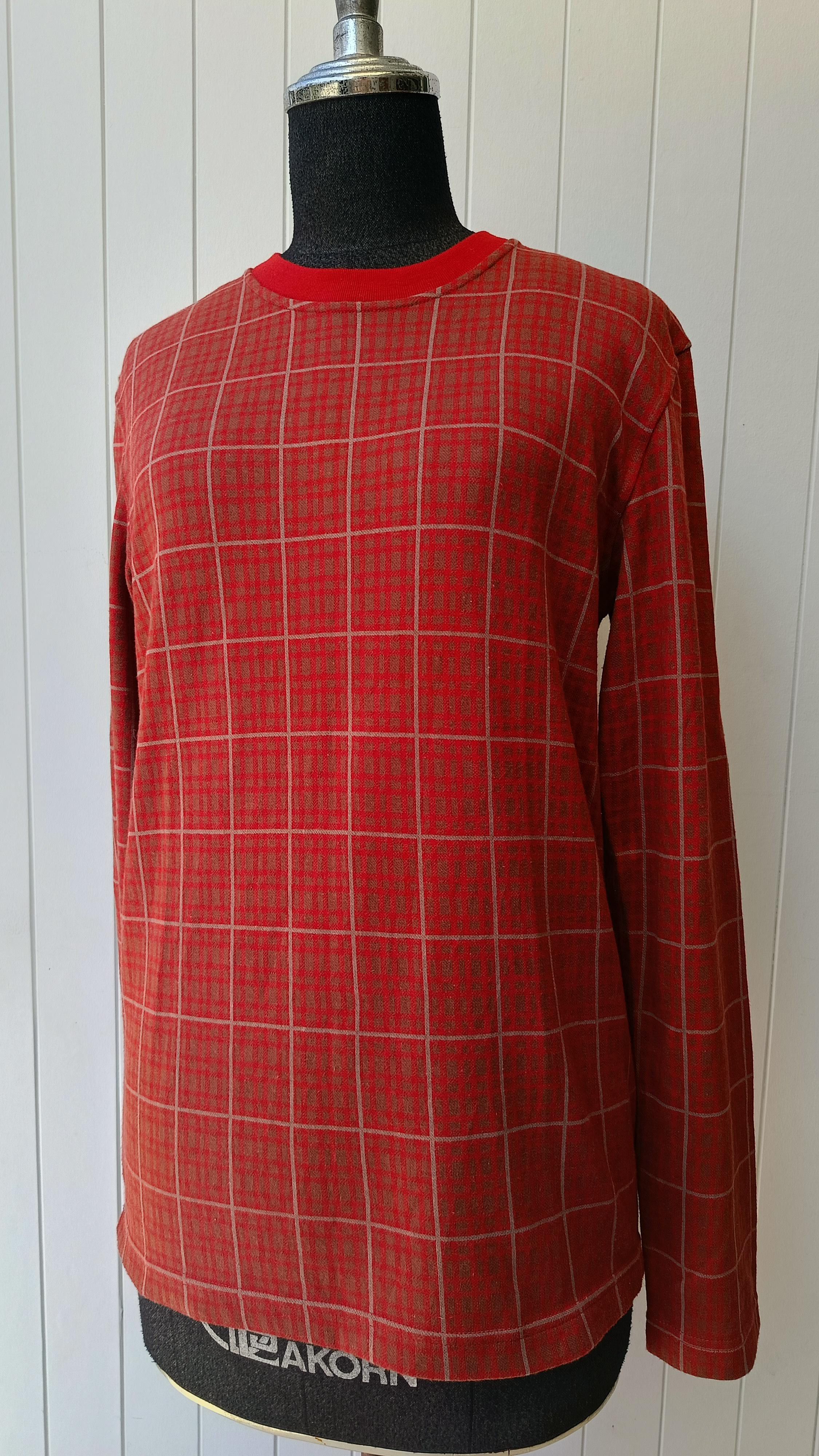 Yohji Yamamoto AAR Yohji Yamamoto design studio red plaid sweater ladies M Size M / US 6-8 / IT 42-44 - 1 Thumbnail