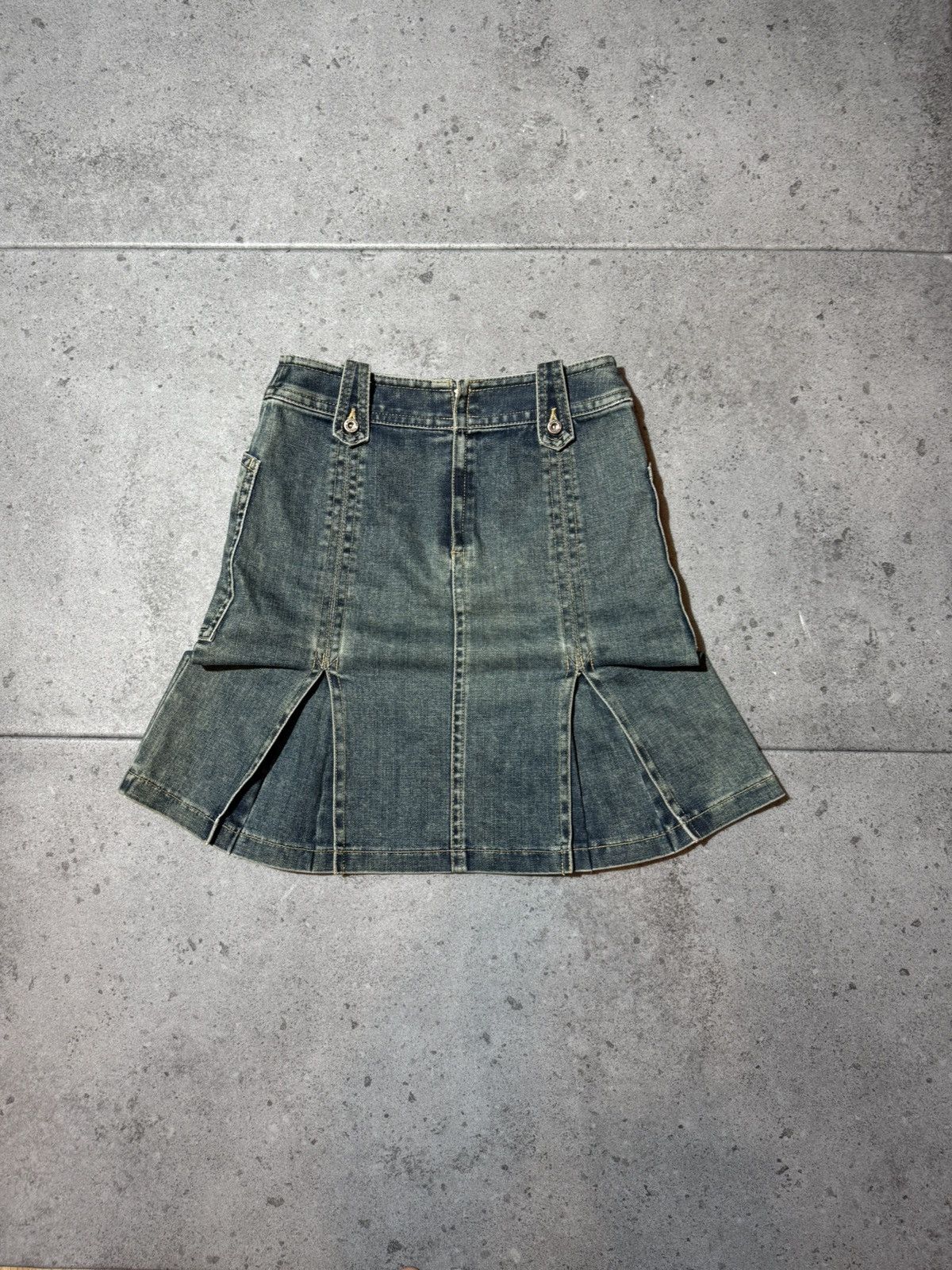 Japanese Brand Vintage 90s Kumikyoku Japan denim mini skirt Size 26" / US 2 / IT 38 - 6 Thumbnail