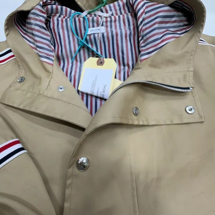 Thom Browne Thom Browne Khaki Hooded Long Sleeve Jacket -2507 Size US S / EU 44-46 / 1 - 9 Thumbnail