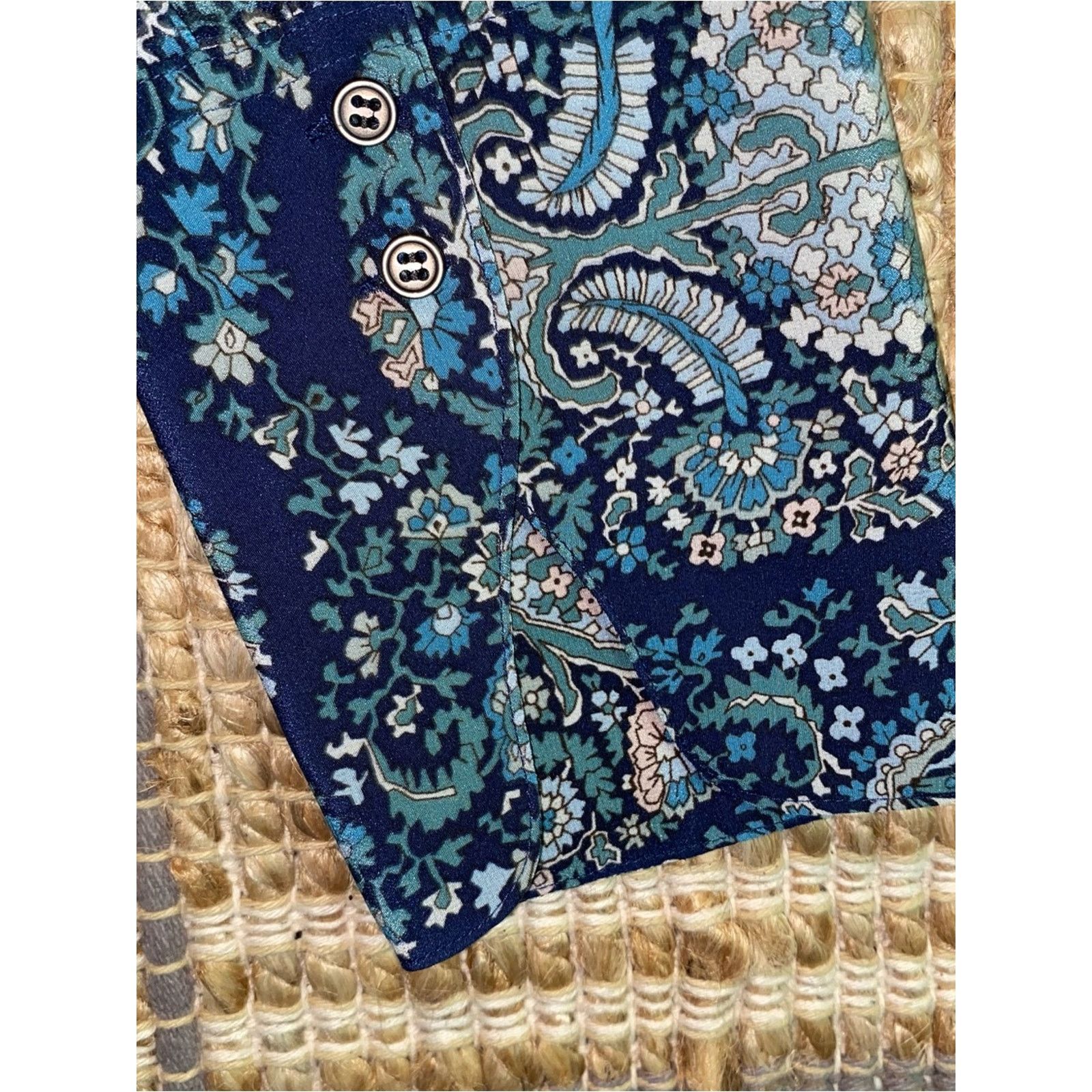 J.Crew JCrew $228 Tie-front Silk Shirt-Dress Blue Paisley 12 NWOT Size XL / US 12-14 / IT 48-50 - 8 Thumbnail