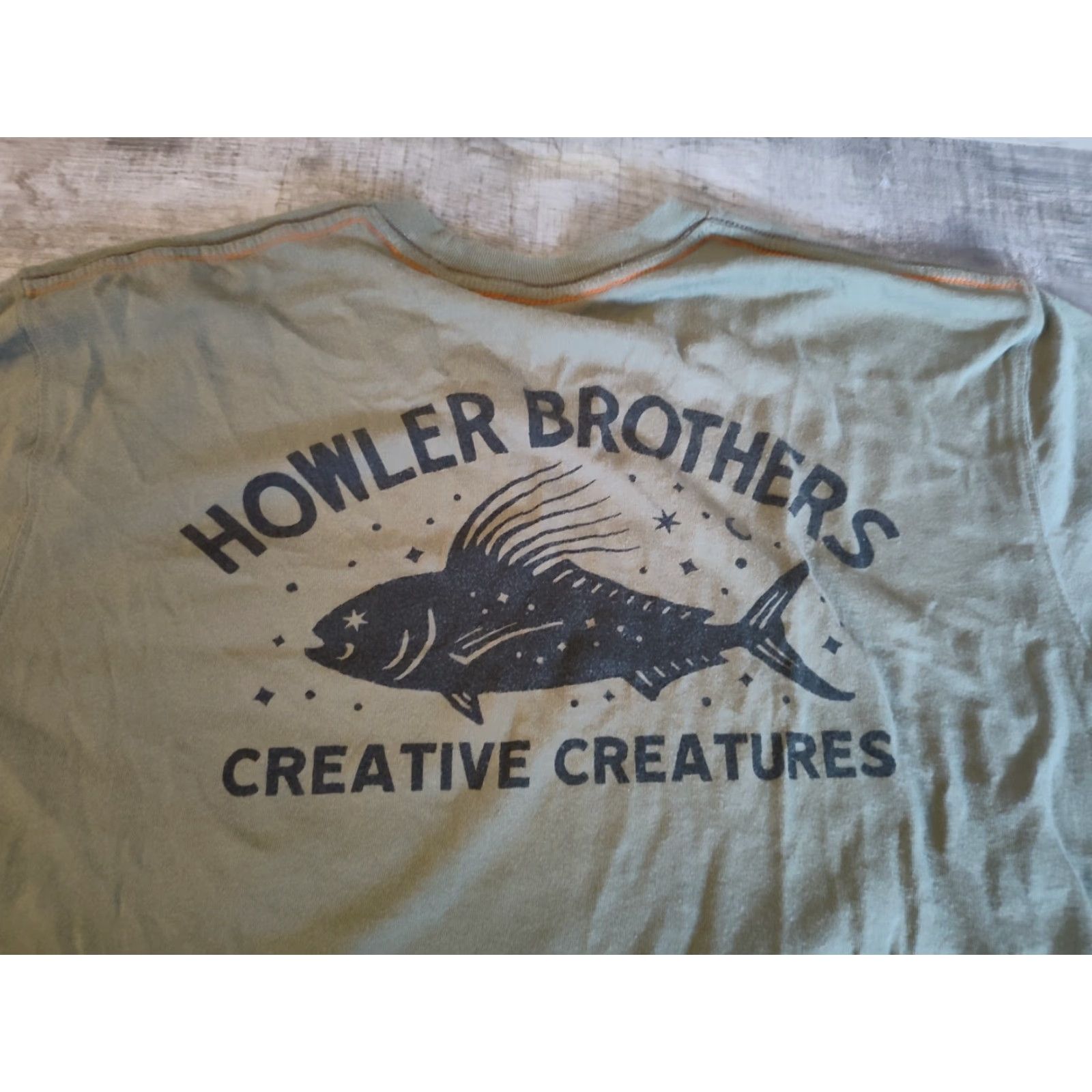 Howler Brothers VINTAGE Howler Brothers Men's Short Sleeve T-Shirt Crew Neck Cotton Blend Green Logo Graphic 2020s Size US M / EU 48-50 / 2 - 8 Thumbnail