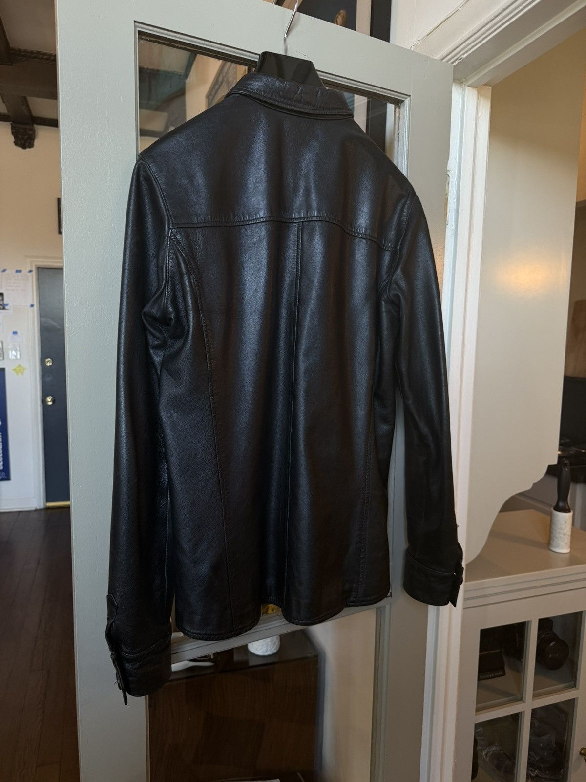 Helmut Lang Helmut Lang Vintage Leather Shirt Jacket — Late 1990s Size US S / EU 44-46 / 1 - 8 Thumbnail