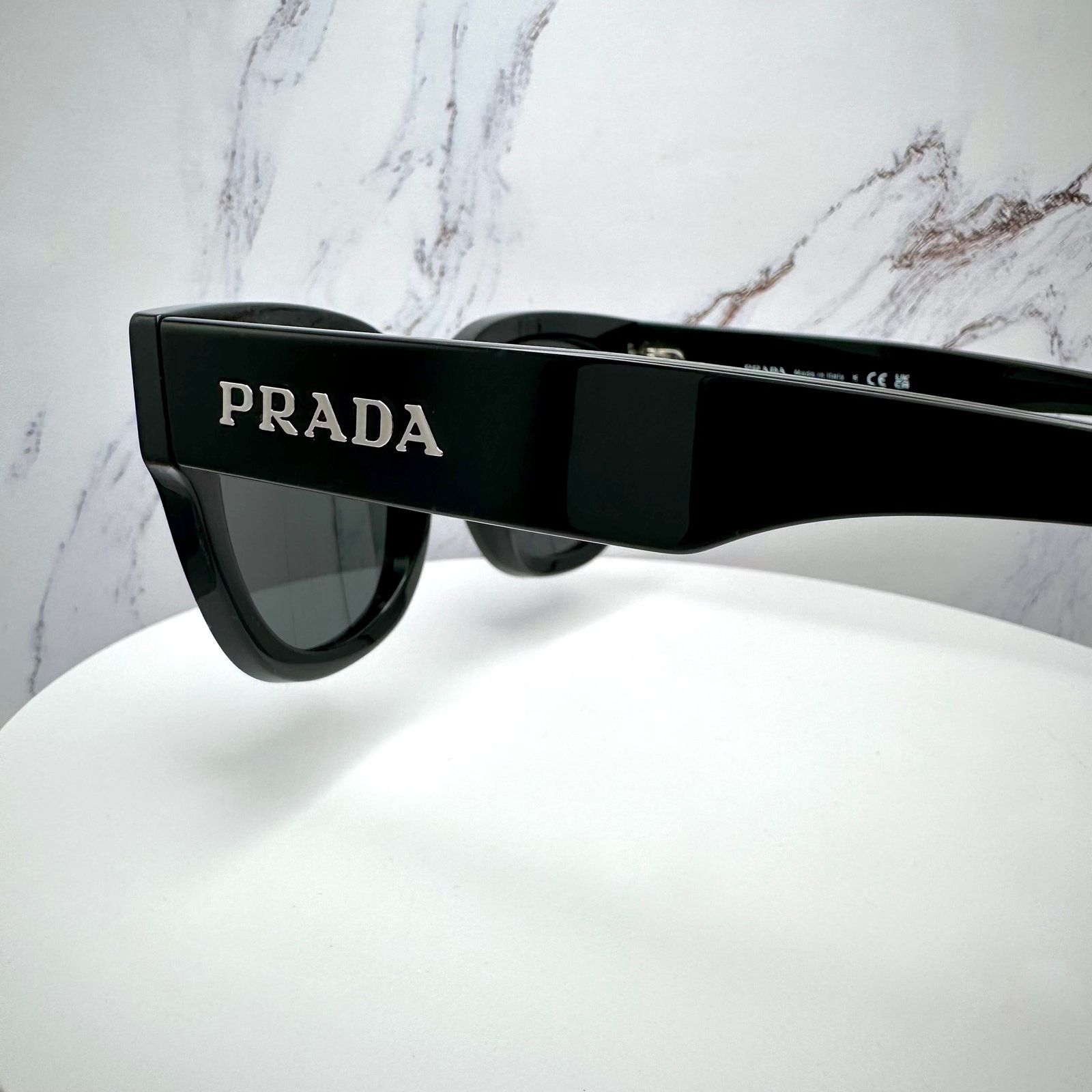 Prada New PRADA Sunglasses Black Square Acetate Grey Lens Size ONE SIZE - 20 Thumbnail