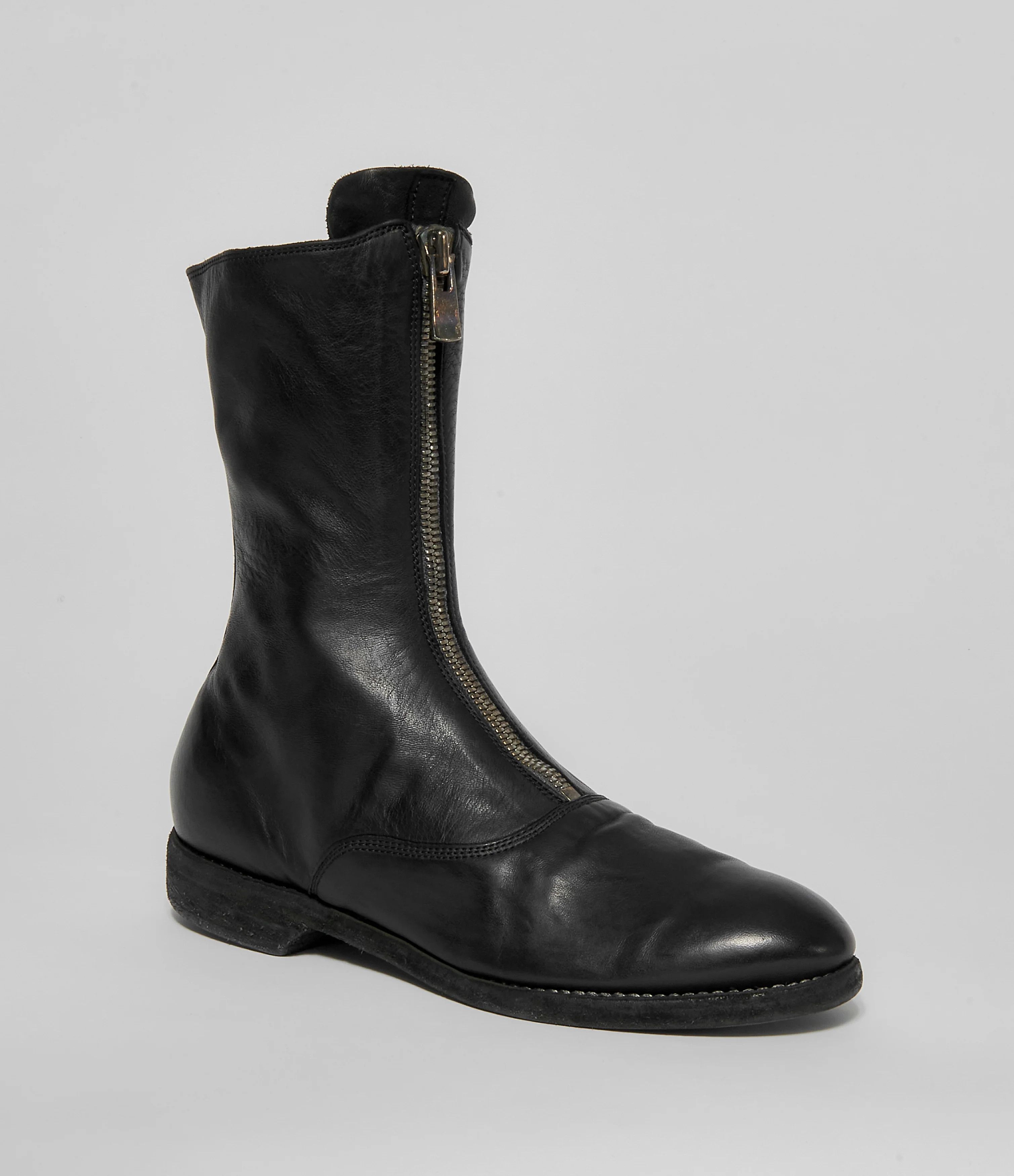 Guidi o1s22i1n1024 Zip Leather Ankle Boots in Black Size US 6 / IT 36 - 2 Thumbnail