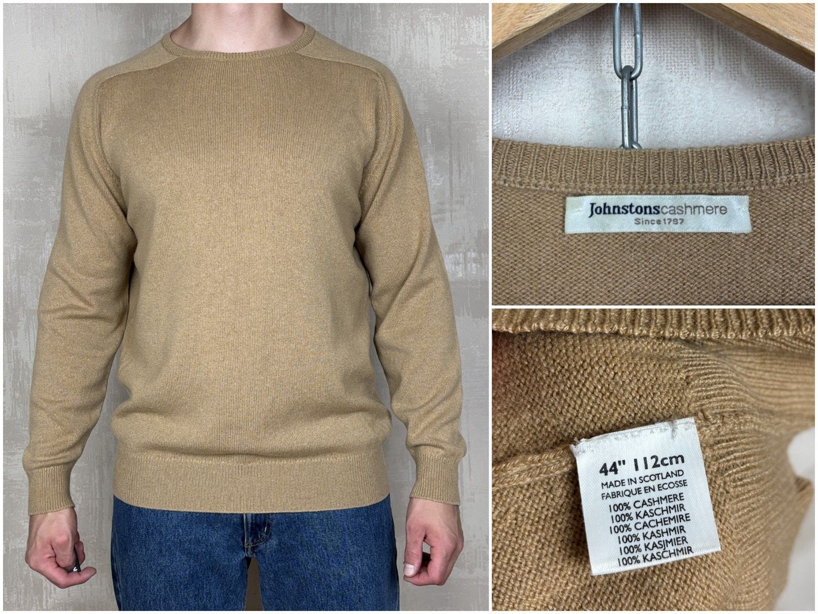 Johnstons Of Elgin Johnstons of Elgin 100% Cashmere Sweater Crew Neck Size 44" Size US XL / EU 56 / 4 - 1 Thumbnail