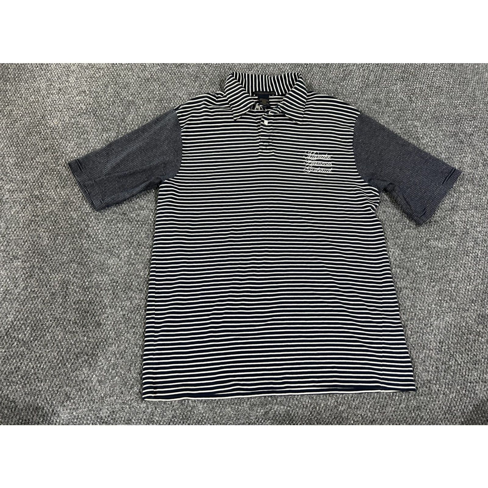 Vintage Le Jean de Marithé + François Girbaud Polo Shirt Mens 2XL Blue Striped Cotton Shirt Size US XXL / EU 58 / 5 - 2 Thumbnail