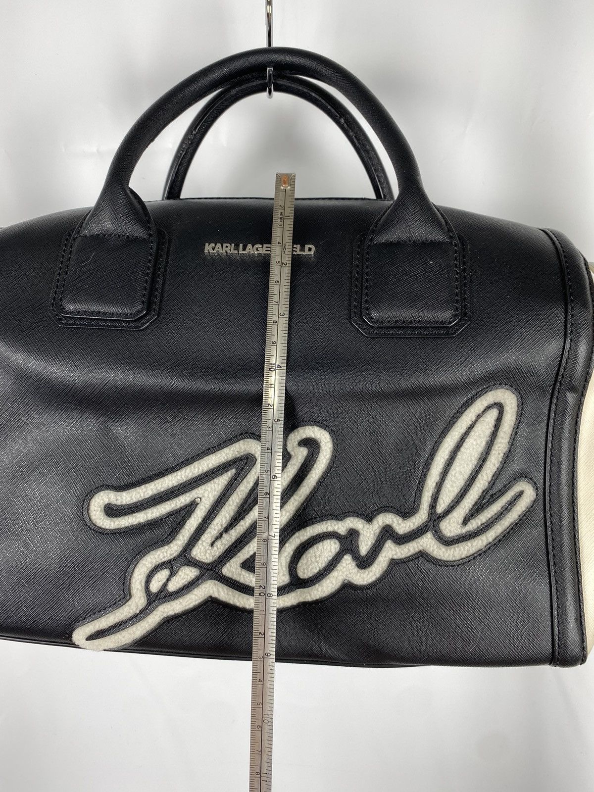 Karl Lagerfeld Karl Lagerfeld Saffiano Leather Logo Handbag Size ONE SIZE - 8 Thumbnail