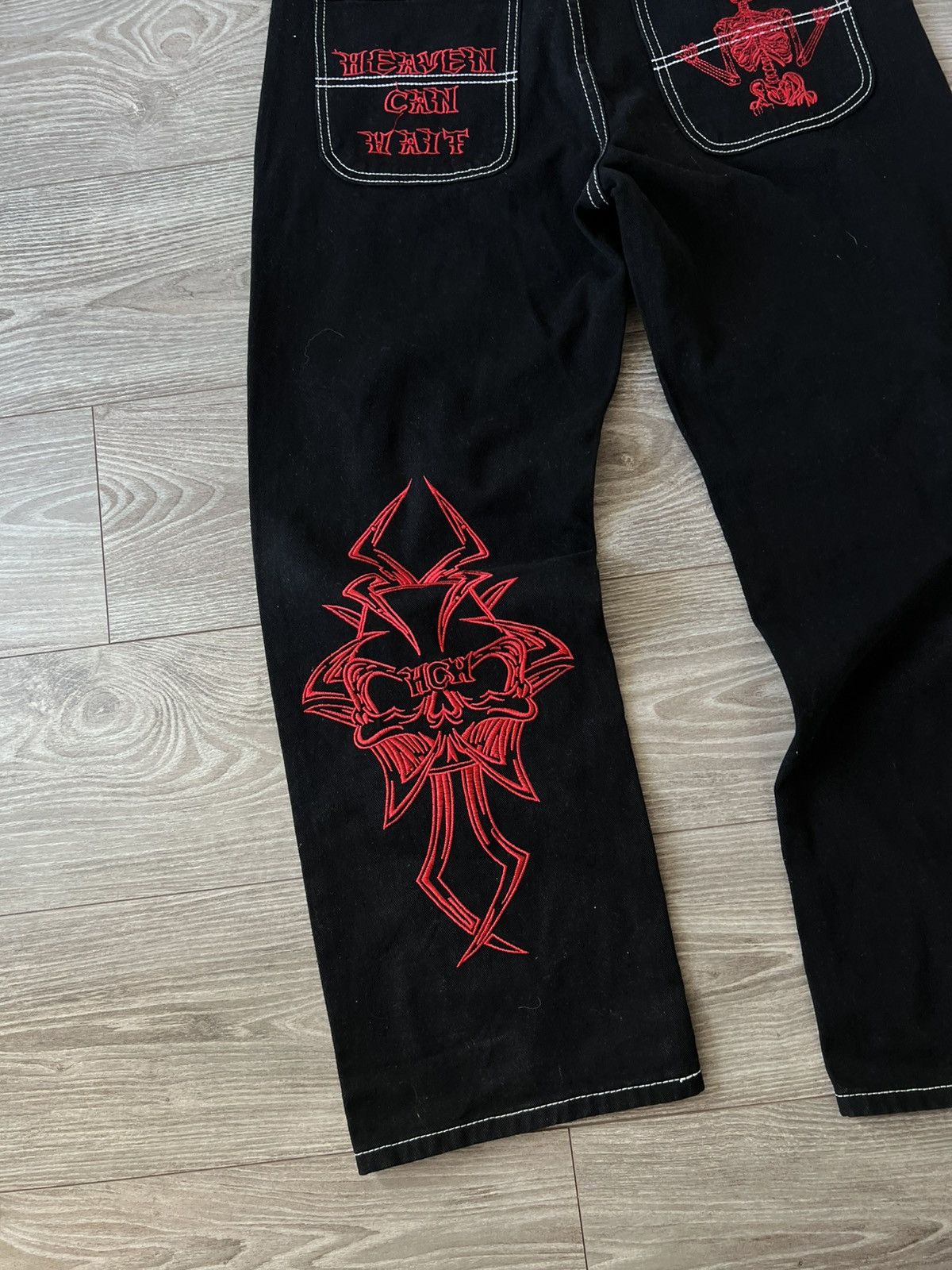 Other Avant Garde Opium Black Denim HCH Heaven Knit Japan Jeans Size US 34 / EU 50 - 9 Thumbnail