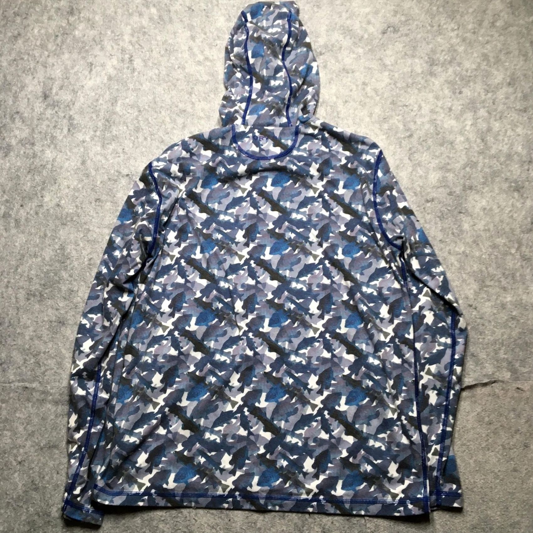 Orvis Orvis Mens Blue Fish Camo Hooded Shirt Long Sleeve Tee Size US L / EU 52-54 / 3 - 6 Thumbnail