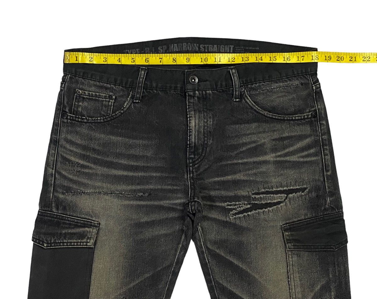 Japanese Brand × Neighborhood Neighborhood Black Icon Distressed Cargo Denim Size US 35 - 4 Thumbnail