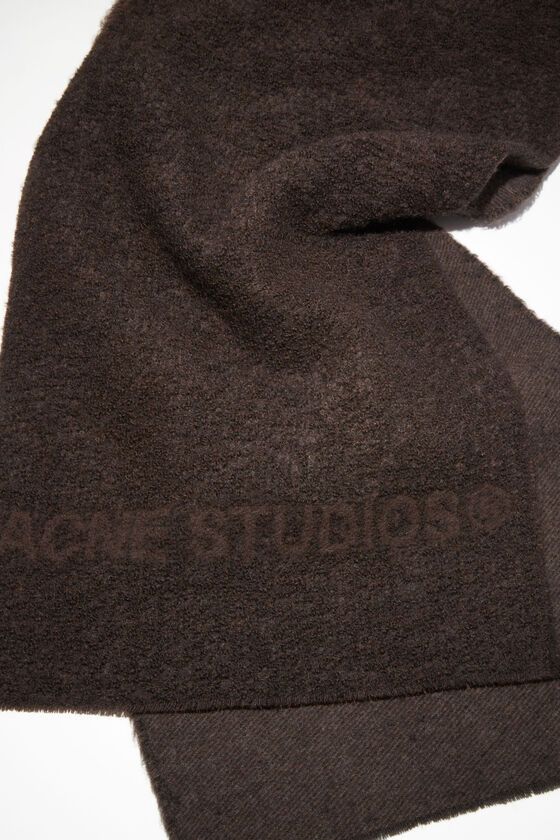 Acne Studios Acne Vasami chocolate brown jaquard brushed wool scarf Size ONE SIZE - 2 Thumbnail