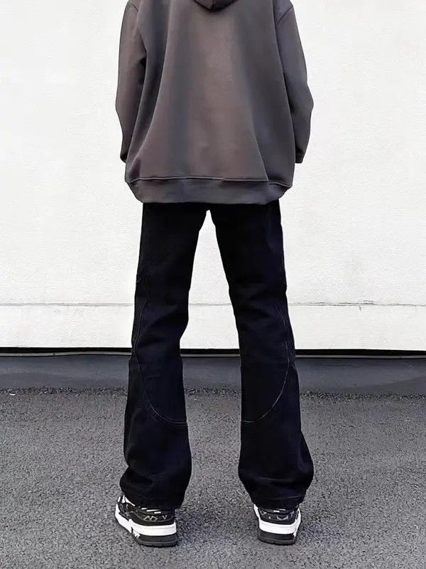 VIBE High street washed black patchwork bootcut jeans Size US 34 / EU 50 - 4 Thumbnail