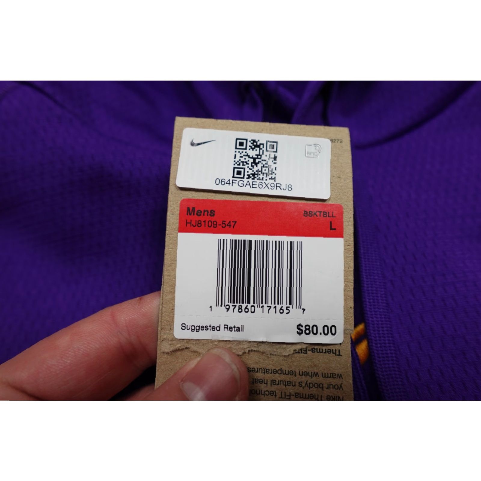 Nike Nike Sweatshirt Mens Large Purple Kobe Therma-FIT Fleece Basketball Pullover NWT Hoodie Size US L / EU 52-54 / 3 - 2 Thumbnail