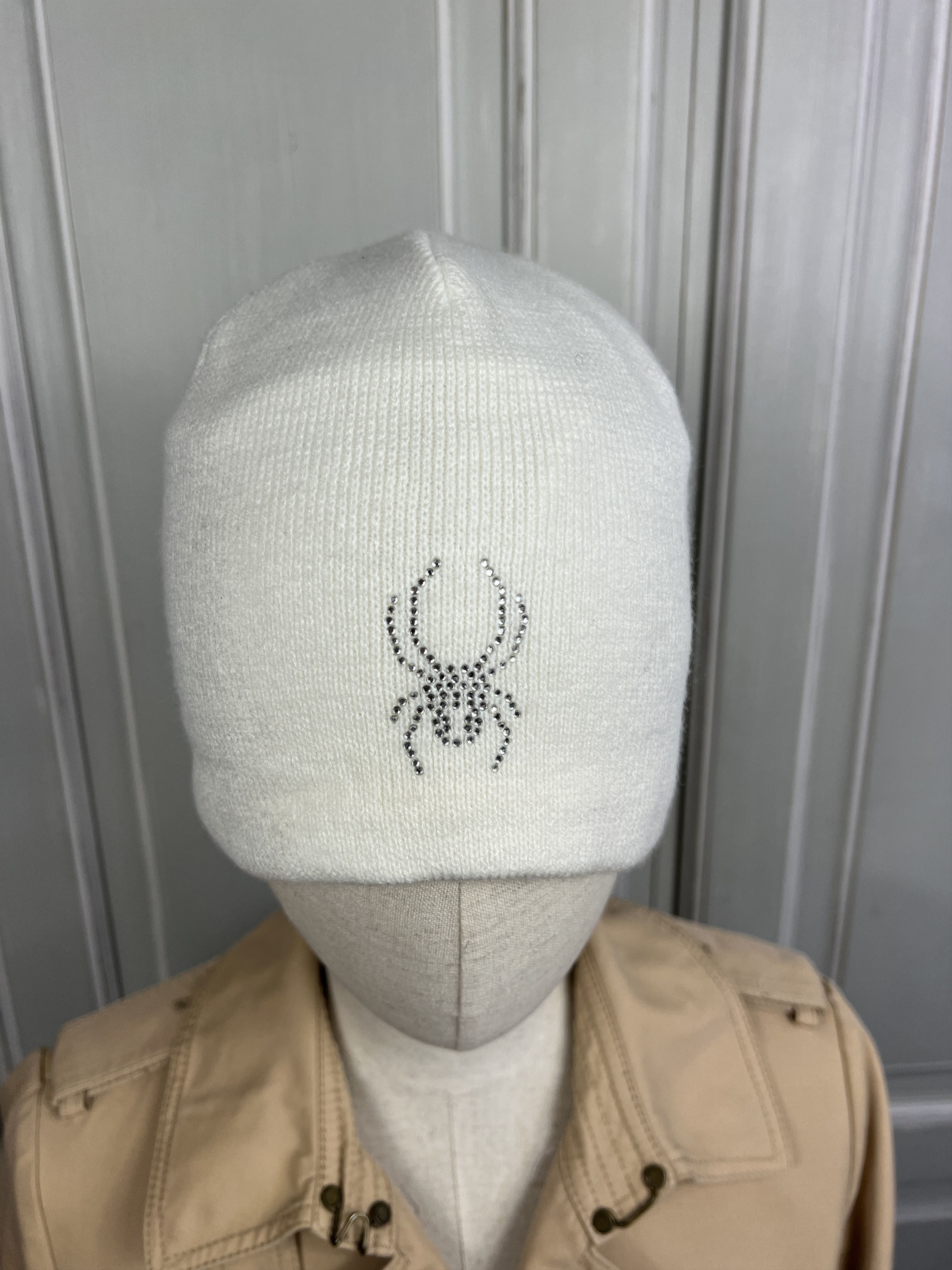 Spyder y2k spyder web beanie white rhinestones Size ONE SIZE - 4 Thumbnail