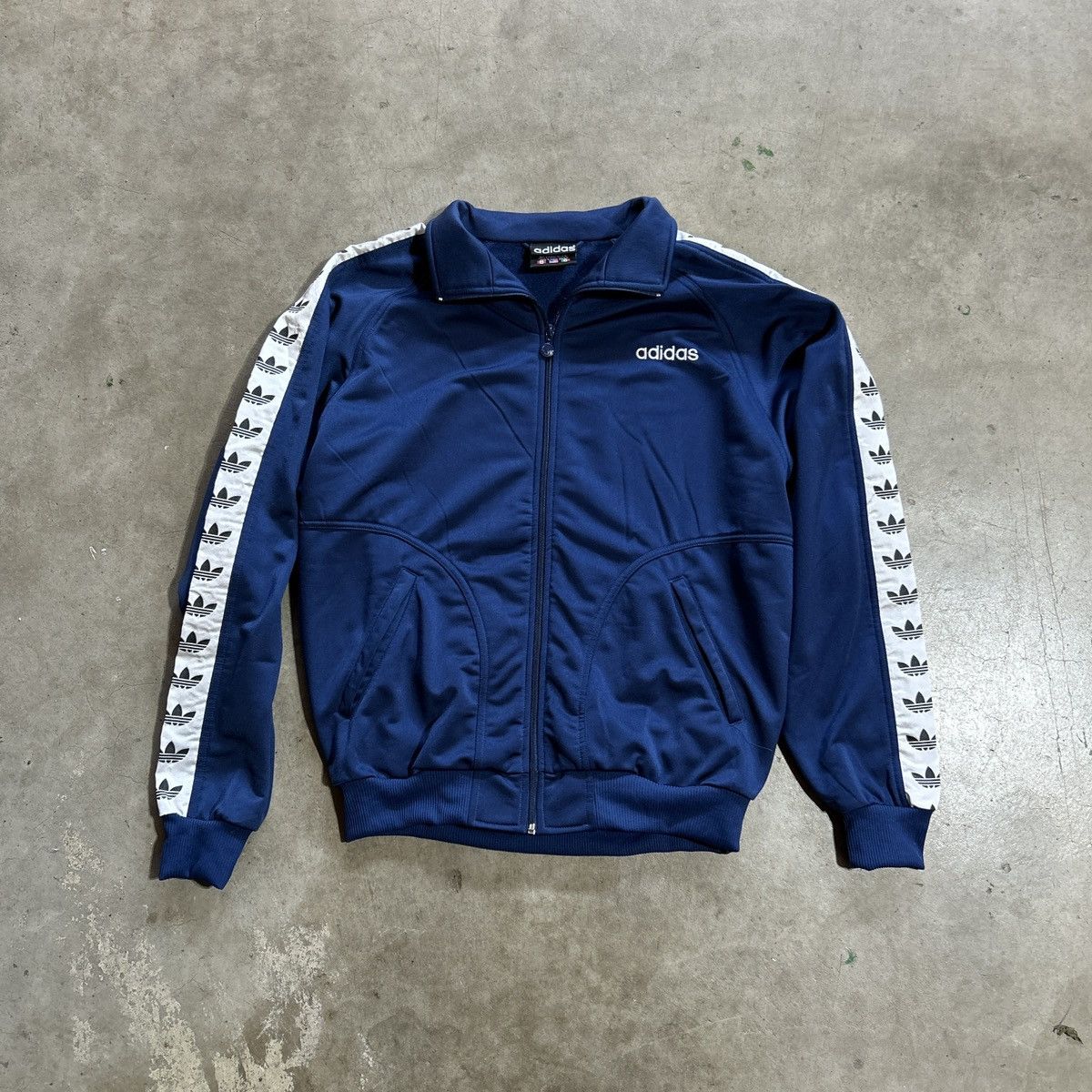 Adidas × Vintage Vintage Adidas Trefoil Seam Tracksuit Jacket Navy Blue ...