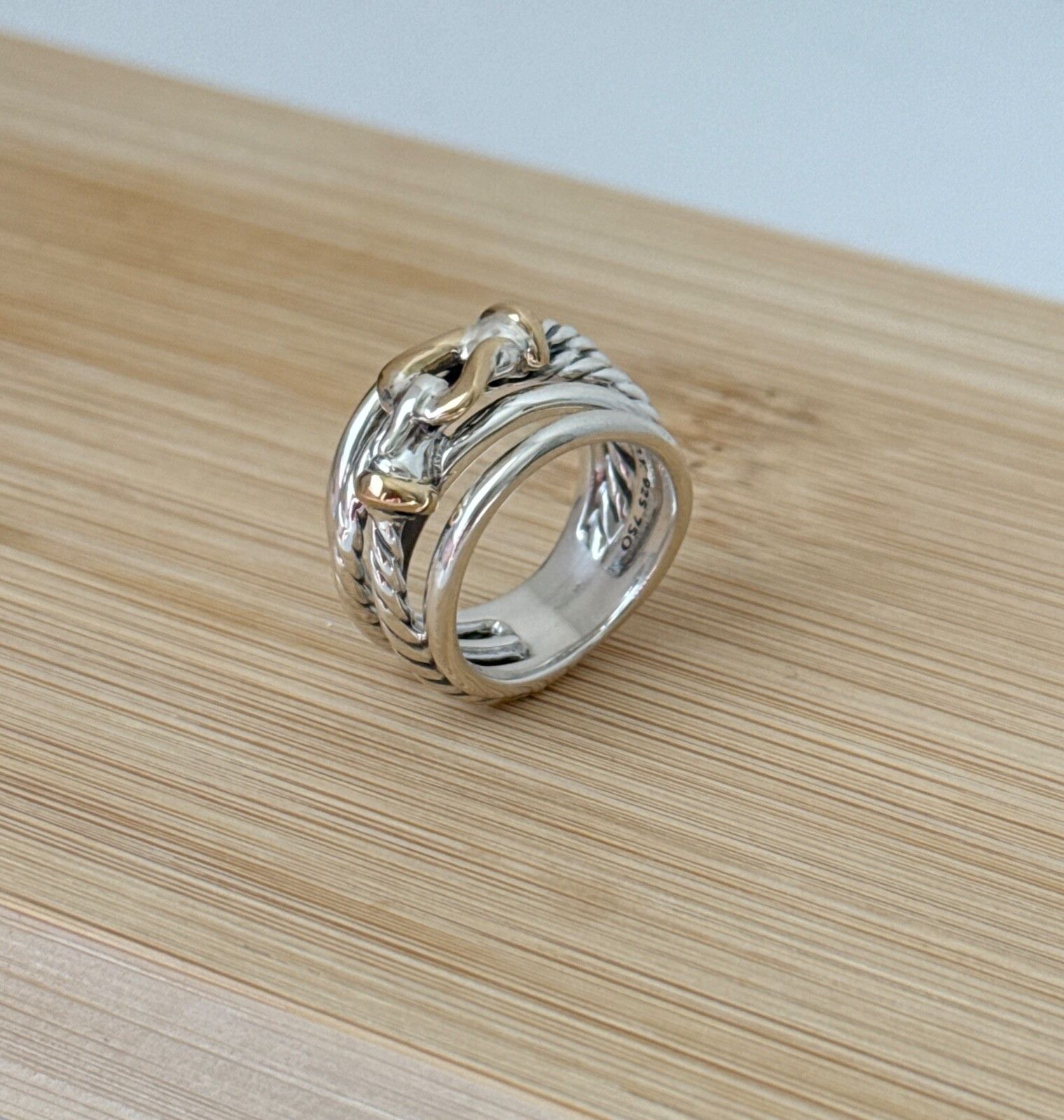 David Yurman david yurman buckle ring sterling silver & 750 gold Size ONE SIZE - 1 Thumbnail