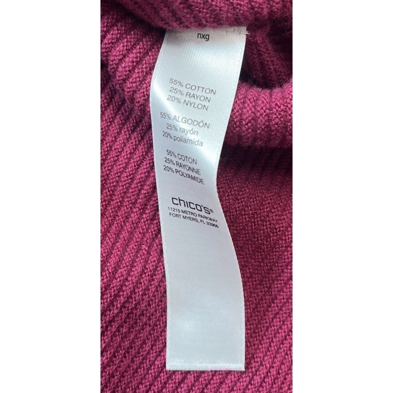 Chicos Chicos Burgundy Wine Textured Stripe Top Blouse Sz 1 M Size M / US 6-8 / IT 42-44 - 7 Thumbnail