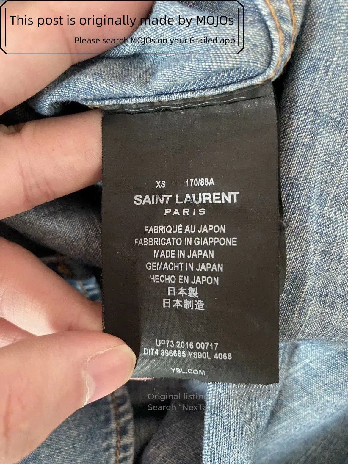 Saint Laurent Paris Saint Laurent Paris 16AW Double Rivet Pocket Denim Shirt. Size US XS / EU 42 / 0 - 4 Thumbnail