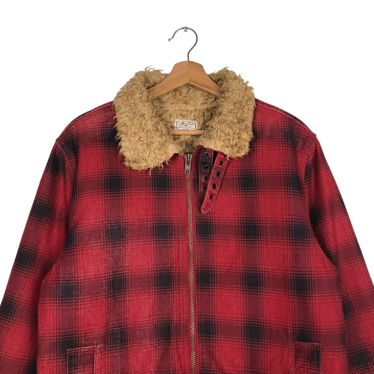 Hysteric Glamour 🔥VTG BIKER JACKET RANCH WEAR MARLONO FUR BLANKET TARTAN Size US L / EU 52-54 / 3 - 5 Thumbnail