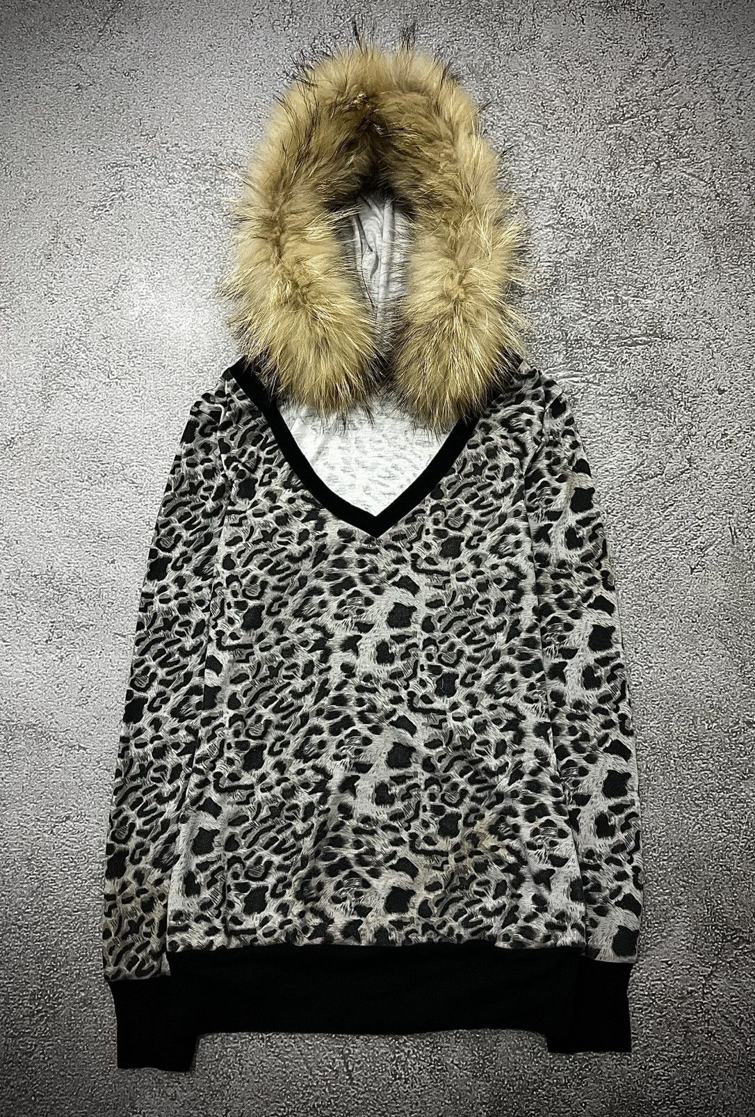 Japanese Brand Y2K Japanese Skinny Lip Fur Leopart Print Hoodie Size US M / EU 48-50 / 2 - 1 Thumbnail
