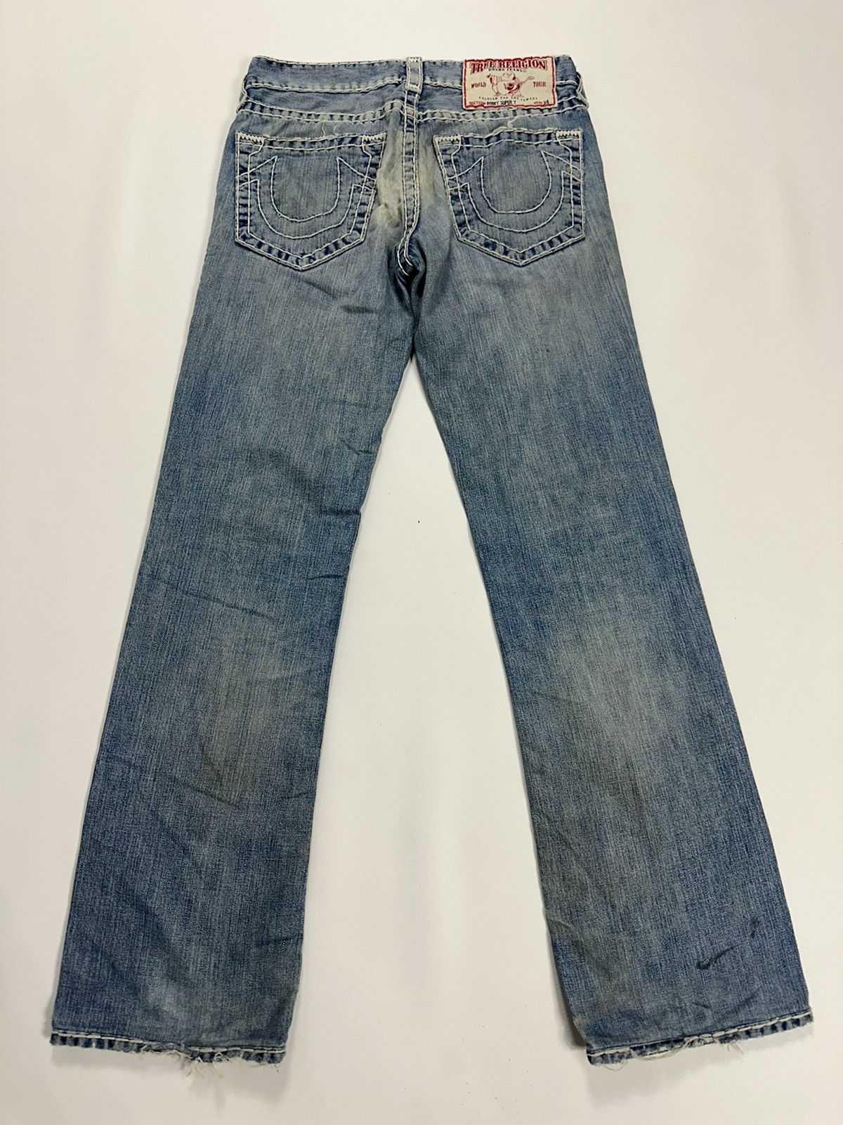 True Religion True Religion Bobby Super T Distressed Denim Size US 31 - 12 Thumbnail