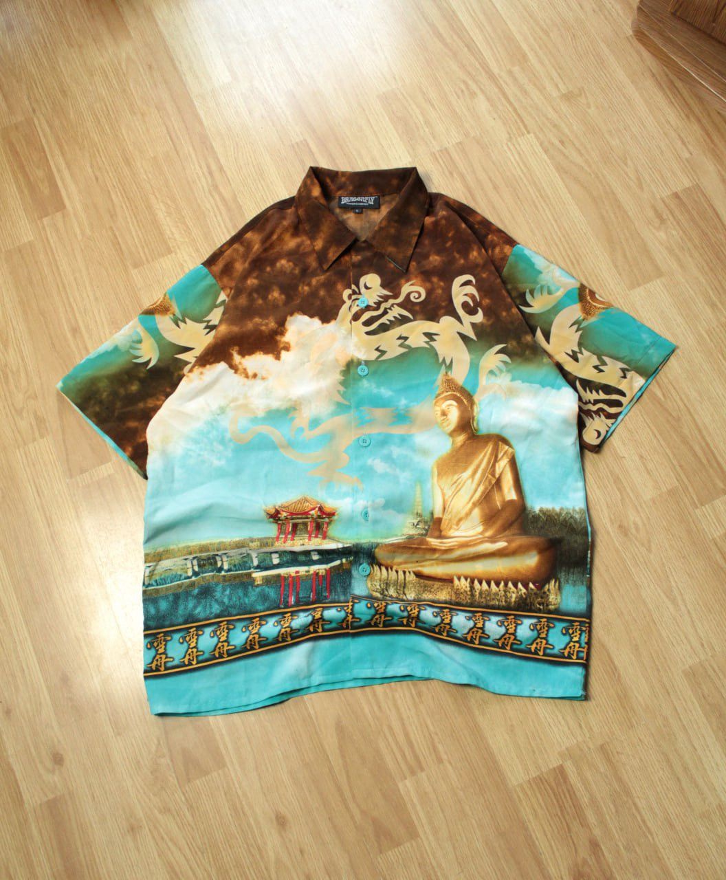 Dragonfly 🔥 Dragonfly Buddha All Over Print Mambo Versace Button Shirt Size US L / EU 52-54 / 3 - 2 Thumbnail