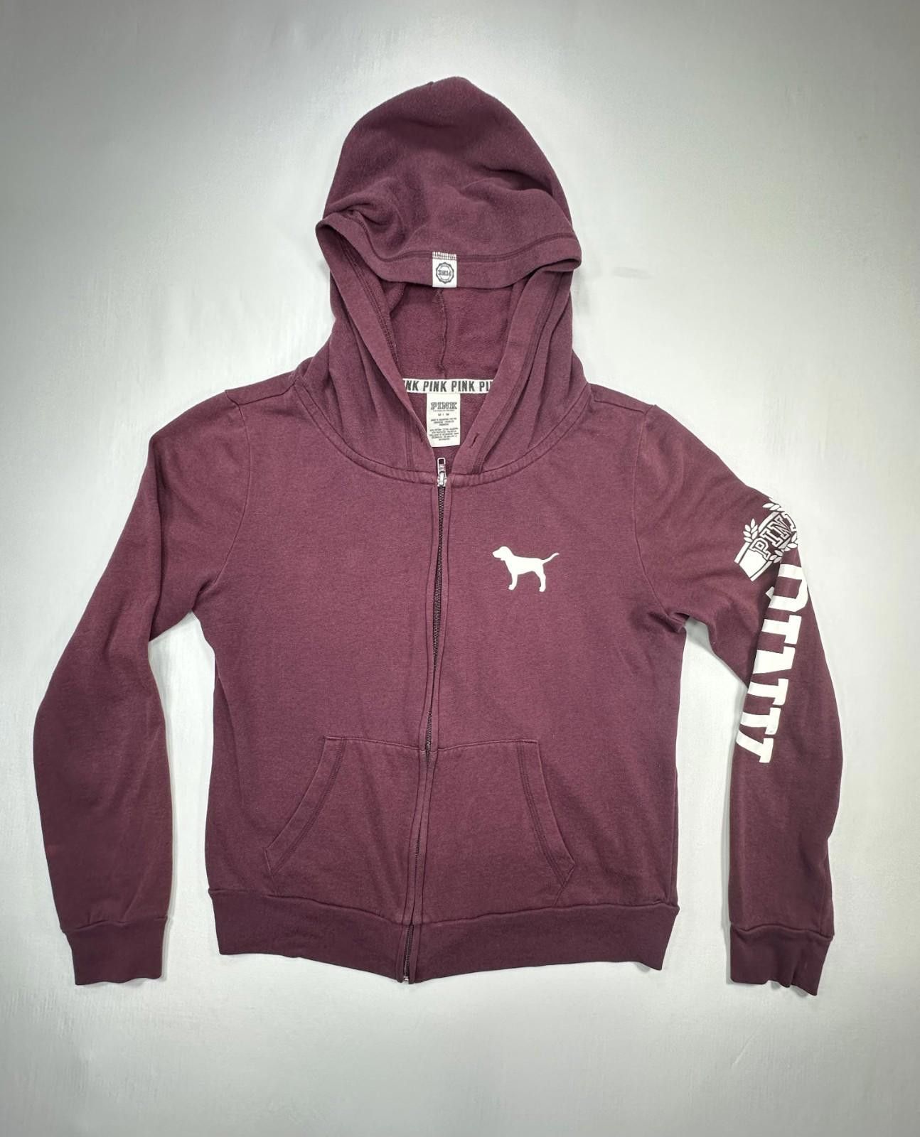 Pink Victorias Secret Pink Full Zip Graphic Hoodie Red Women's M Size M / US 6-8 / IT 42-44 - 1 Thumbnail