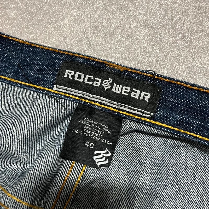 JNCO Vintage Rocawear Baggy Denim Pants Rap Hip Hop Y2K 90s Size US 33 - 7 Thumbnail