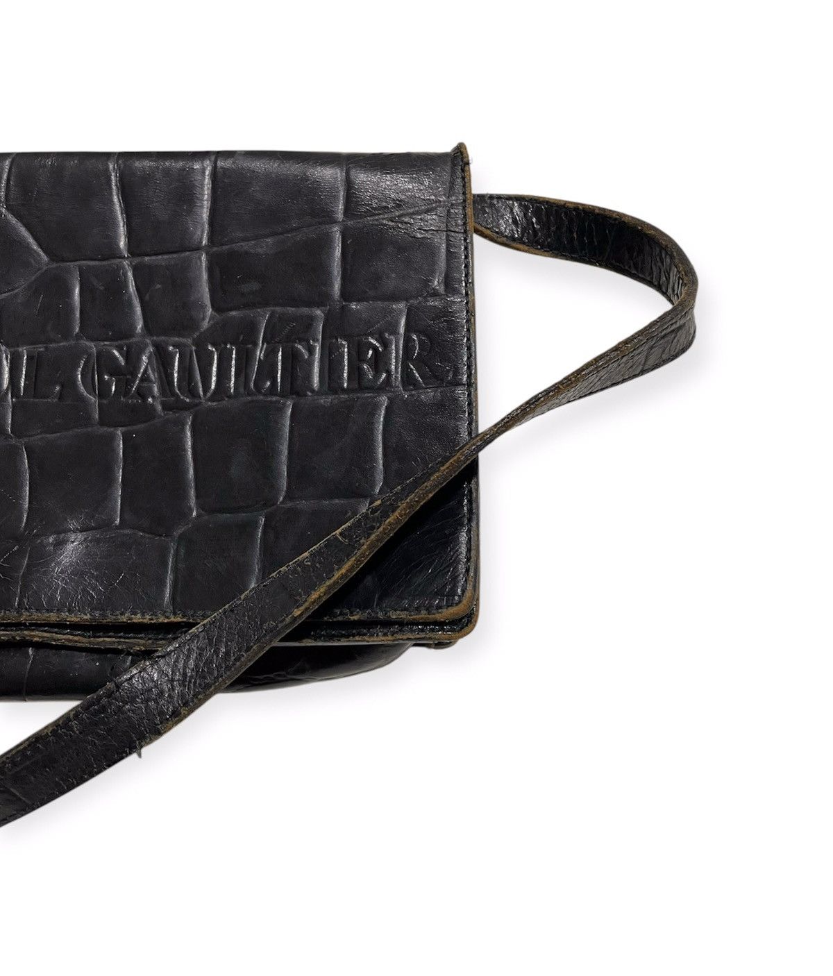 Jean Paul Gaultier Croc Embossed Rigid Leather Bag Size ONE SIZE - 3 Thumbnail