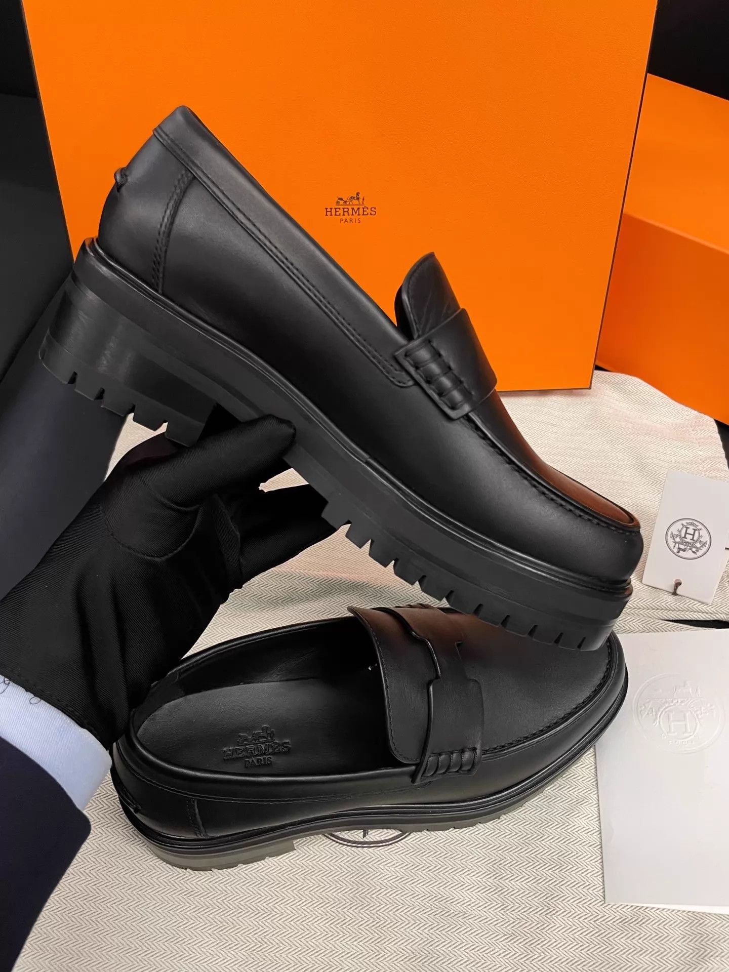 Hermes Hermès Full Lambskin Platform Loafer 35 Comfy Size US 4.5 / IT 34.5 - 7 Thumbnail